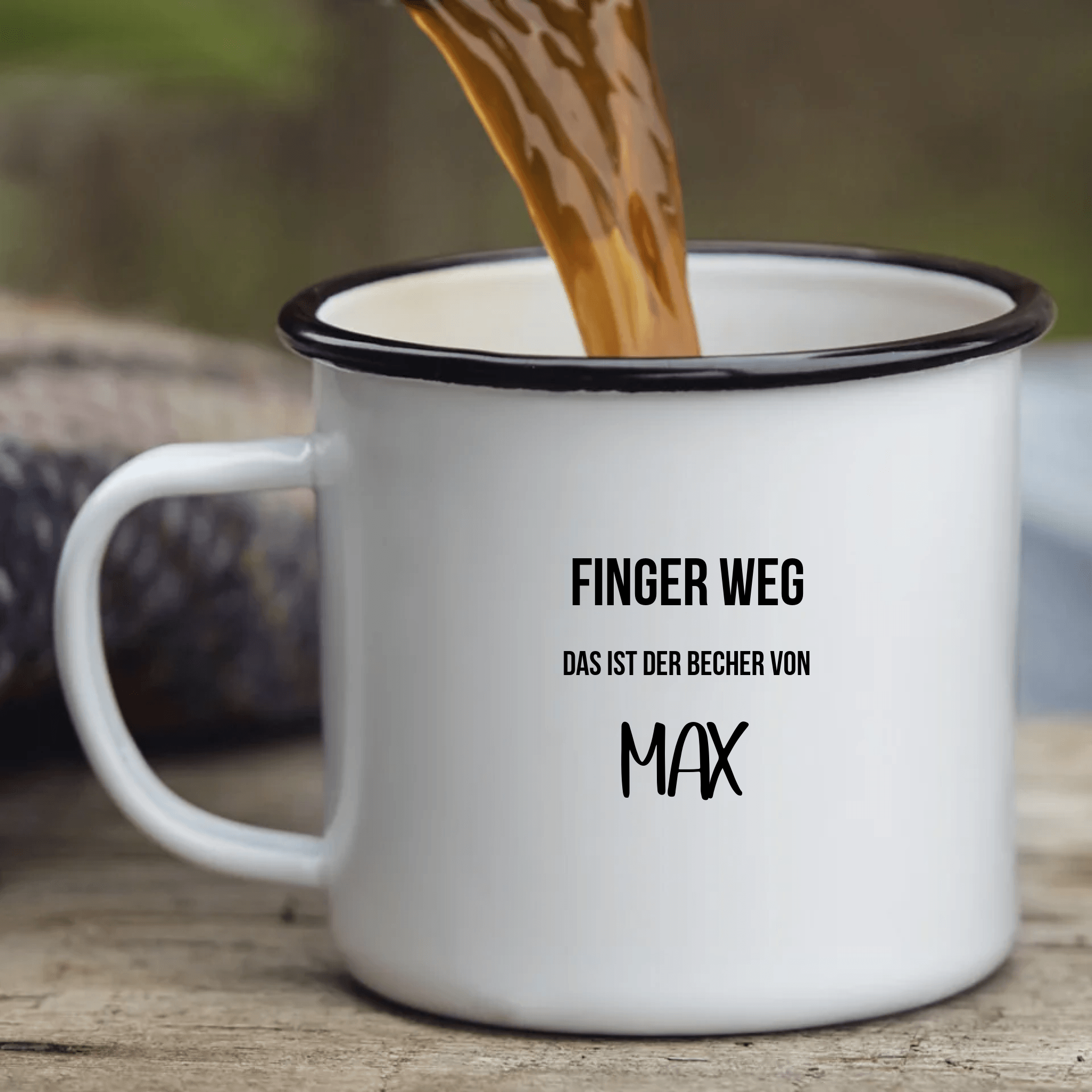 Maritim Emaille Tasse Heimat ist wo das Meer ist - Personalisierte Tasse - Kaffeebecher24