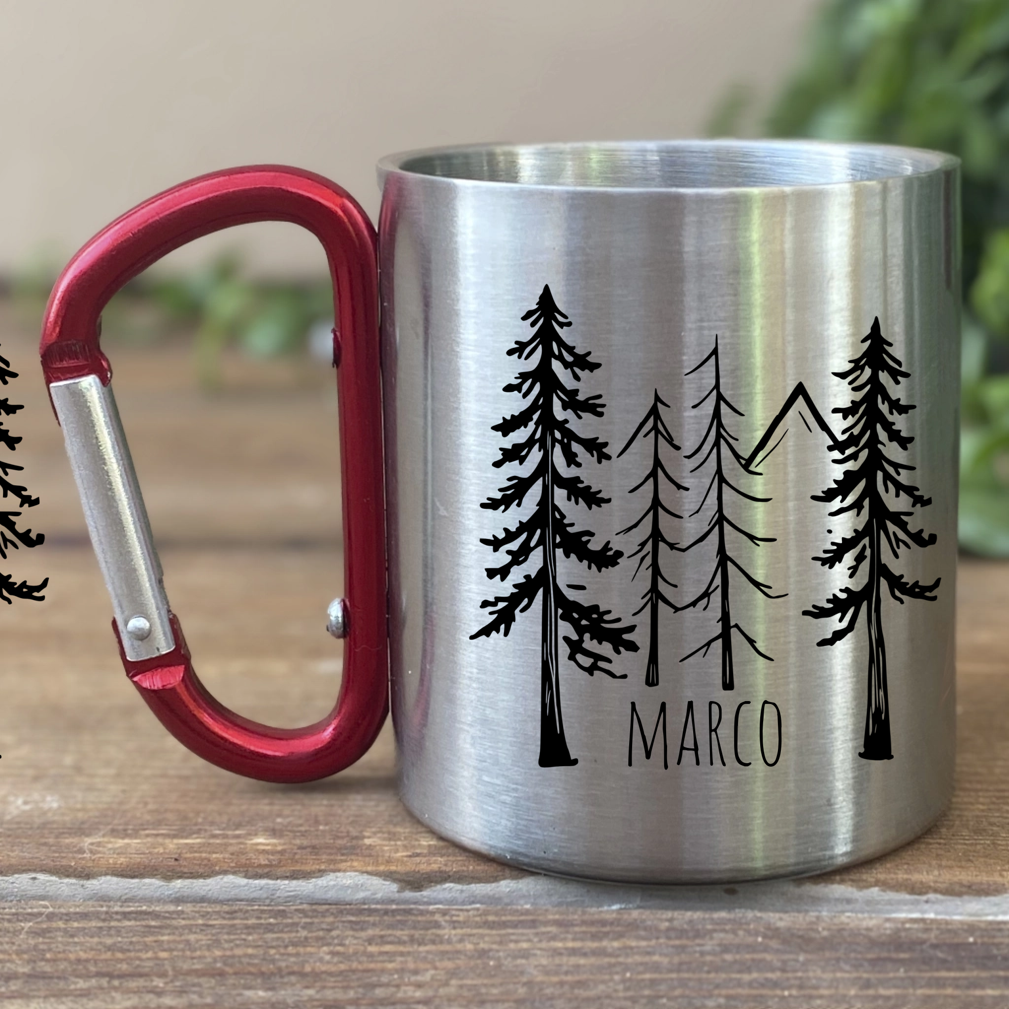 Edelstahltasse für Camper mit Name – Natur. Ruhe. Dein Moment.