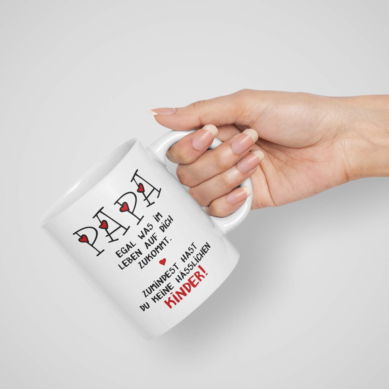 Geschenk Vatertag - Tasse mit Spruch Papa hässliche Kinder