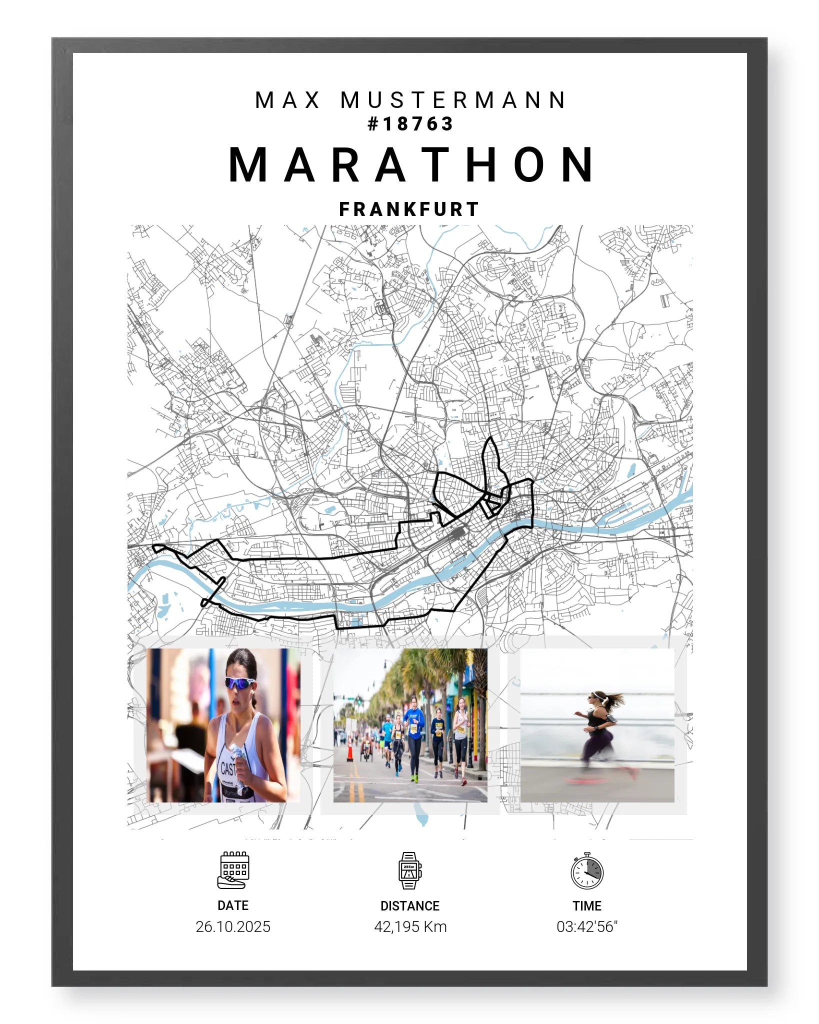 Lauf Dekoration – Personalisiertes Lauf Poster als Running Wall Art