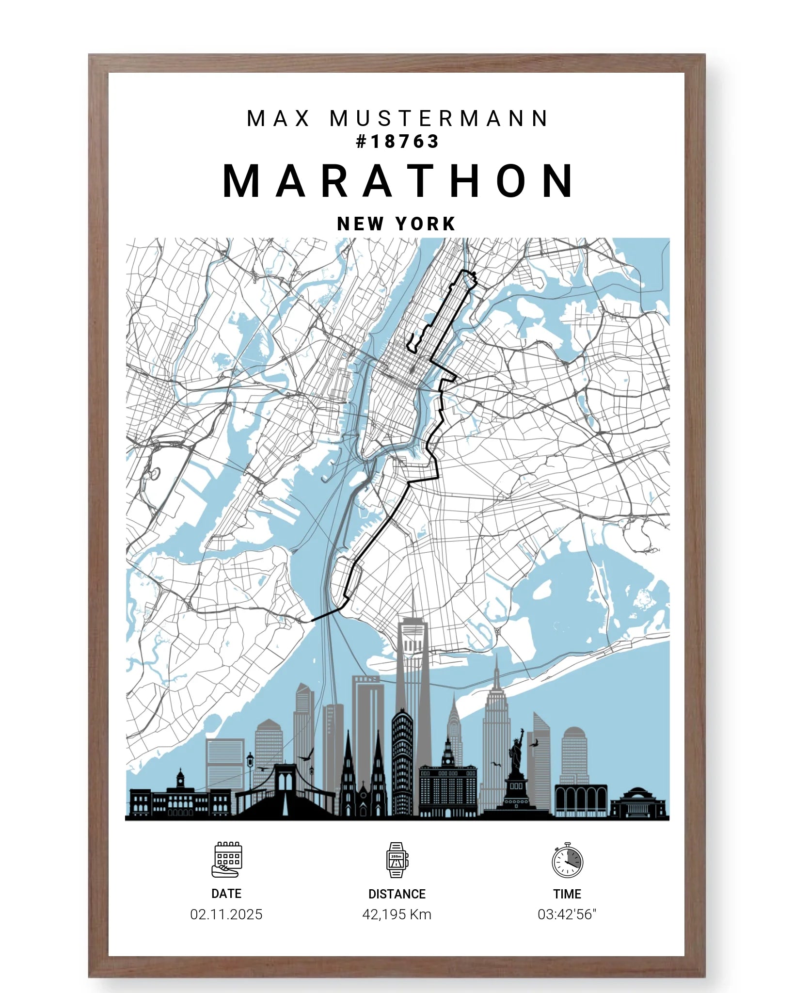 Rahmen - walnuss 40x60