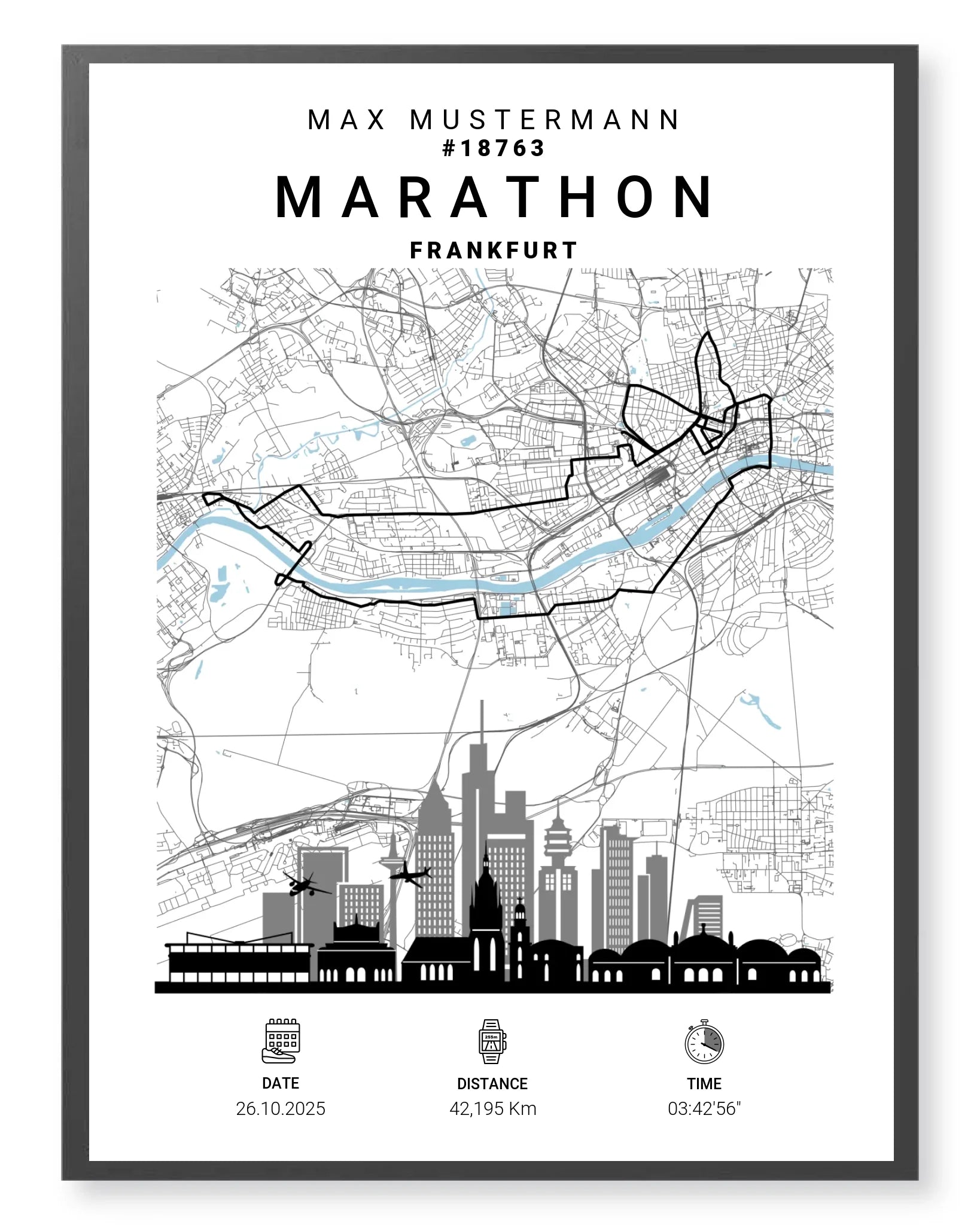 Frankfurt Marathon Poster – Dein Lauf als Kunstwerk