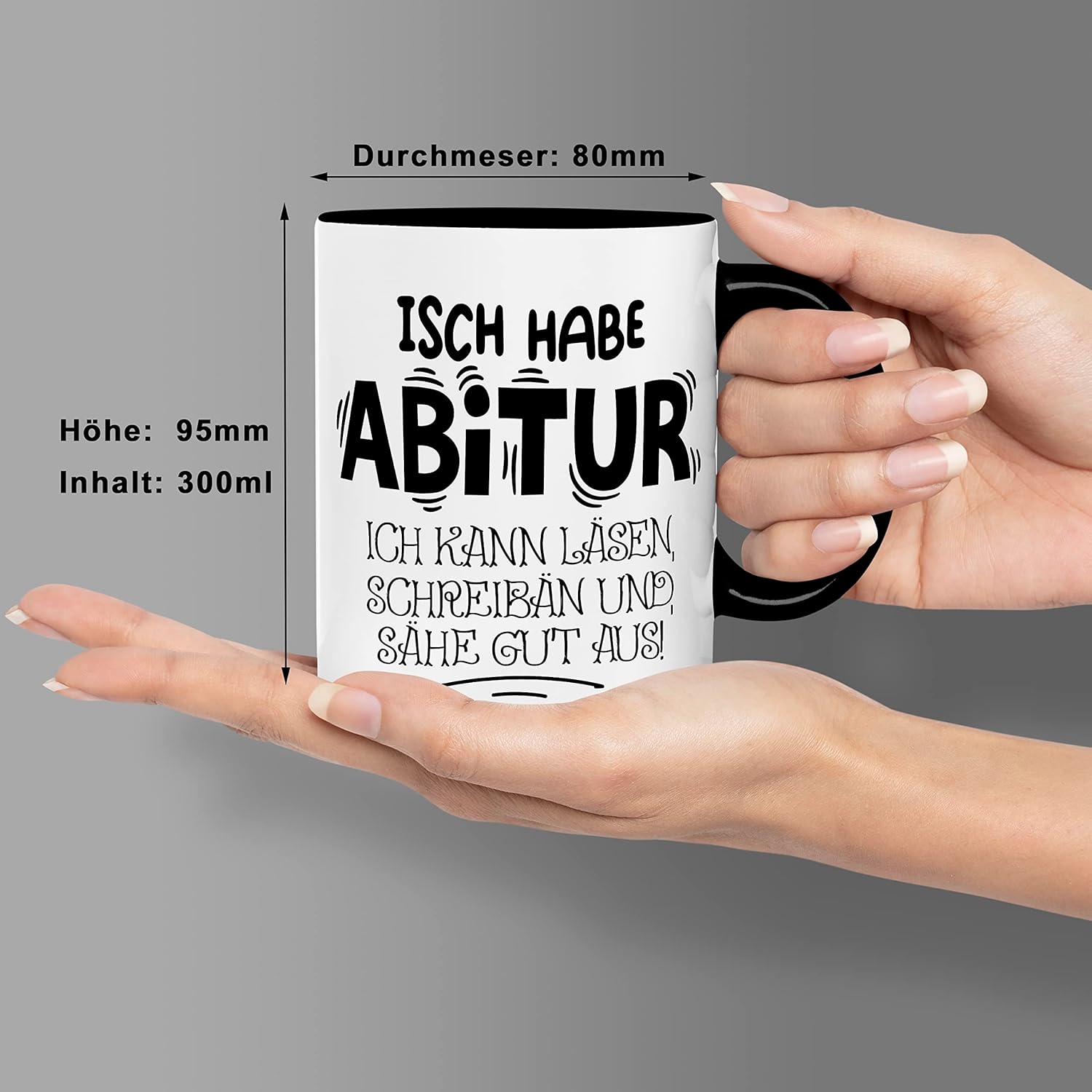 🤪 Abi-Tasse – „Isch habe Abitur…“ mit Comic-Fun Design
