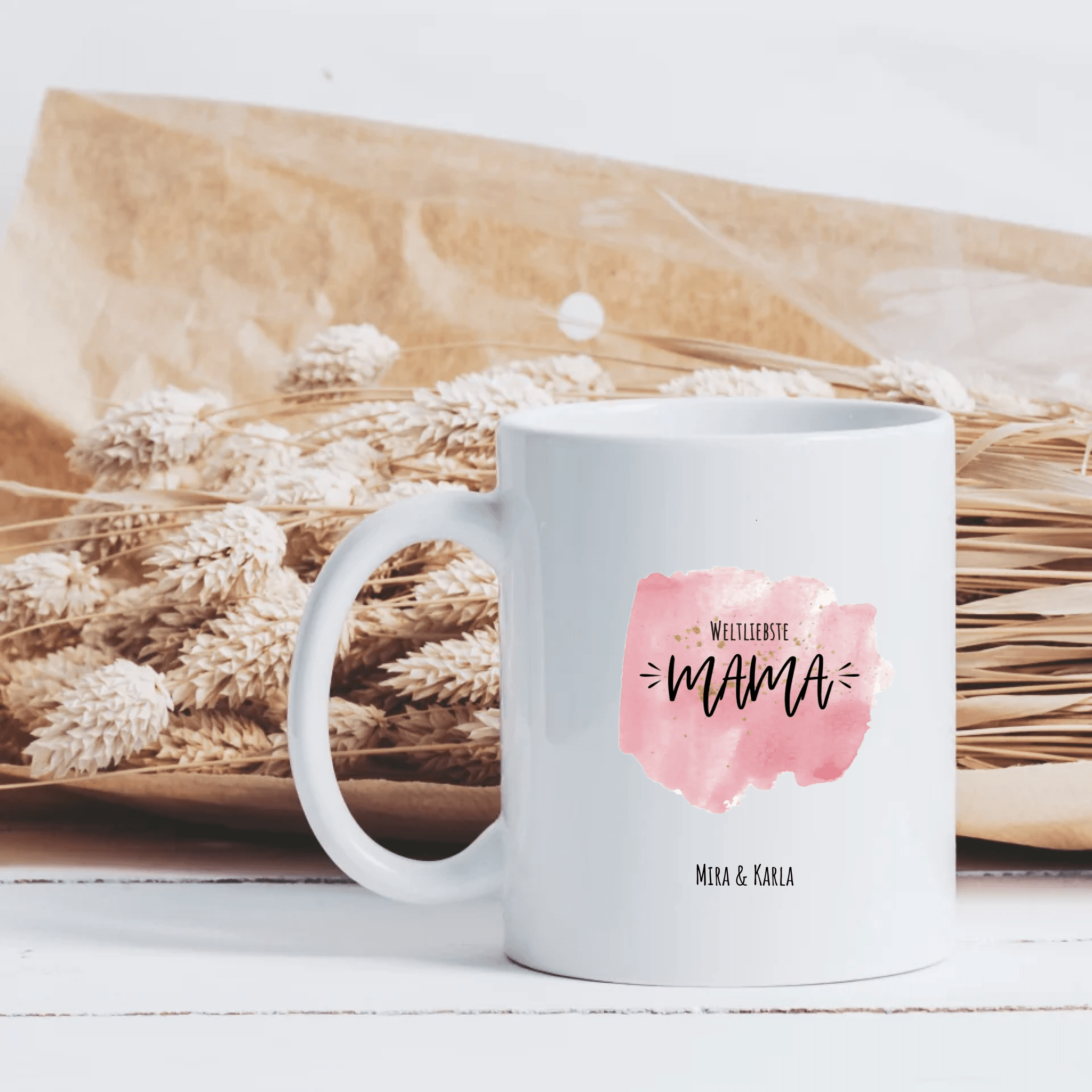 Weltbeste Mama Watercolor - Personalisierte Tasse - Kaffeebecher24