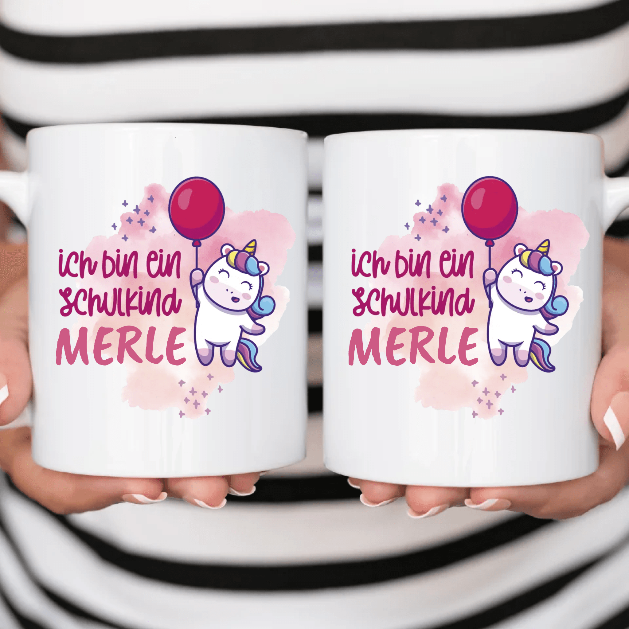Endlich Schulkind Einhorn - Personalisierte Tasse - Kaffeebecher24