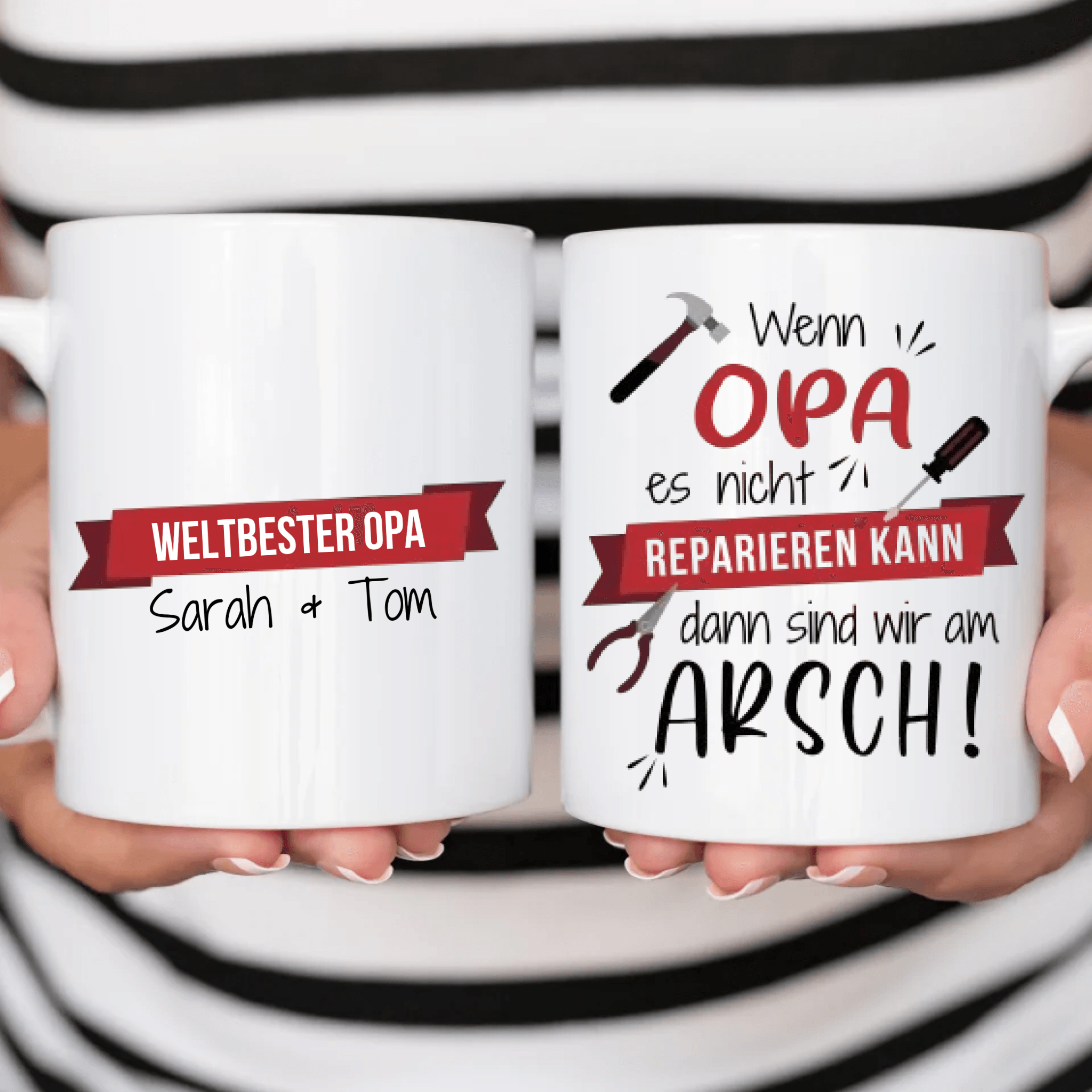 Opa Reparieren - Personalisierte Tasse - Kaffeebecher24