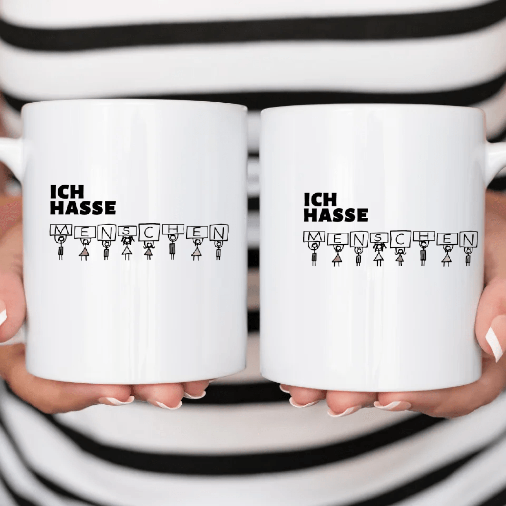 Ich Hasse Menschen - Personalisierte Tasse - Kaffeebecher24