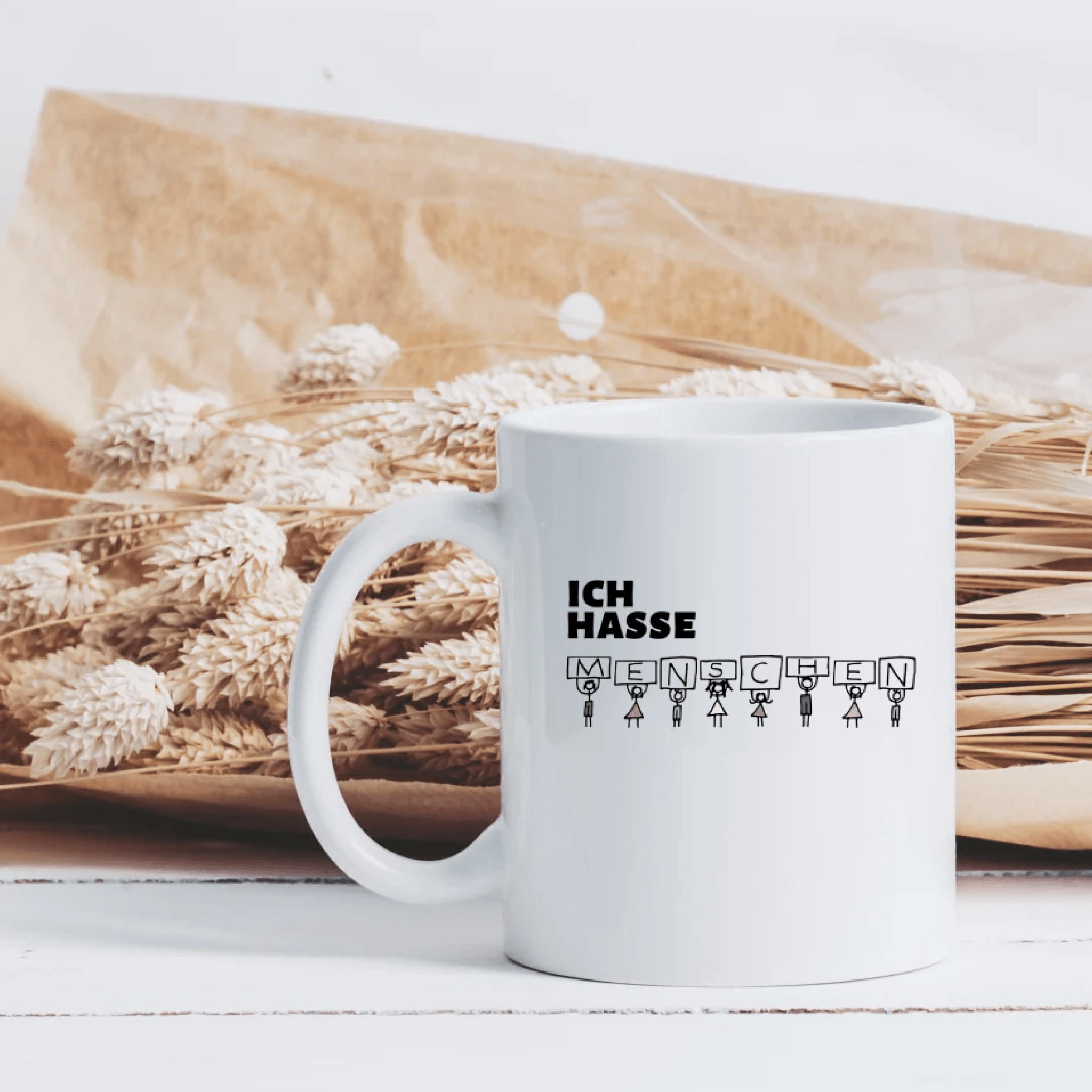 Ich Hasse Menschen - Personalisierte Tasse - Kaffeebecher24