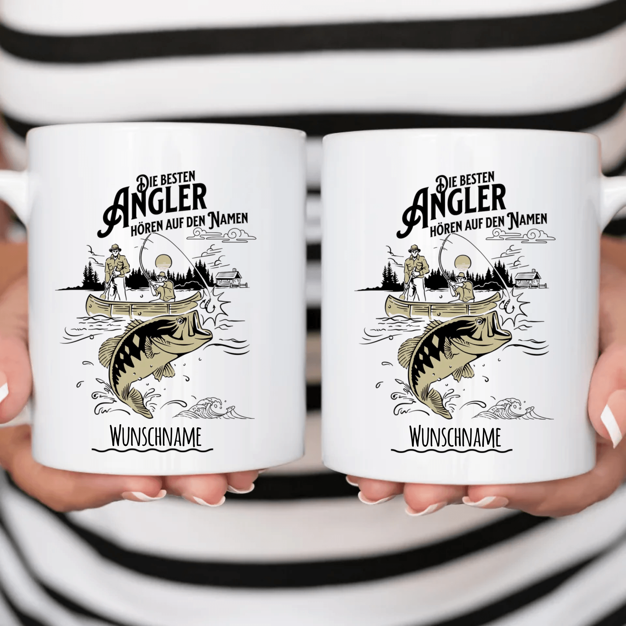 Die Besten Angler hören auf den Namen - Personalisierte Tasse - Kaffeebecher24