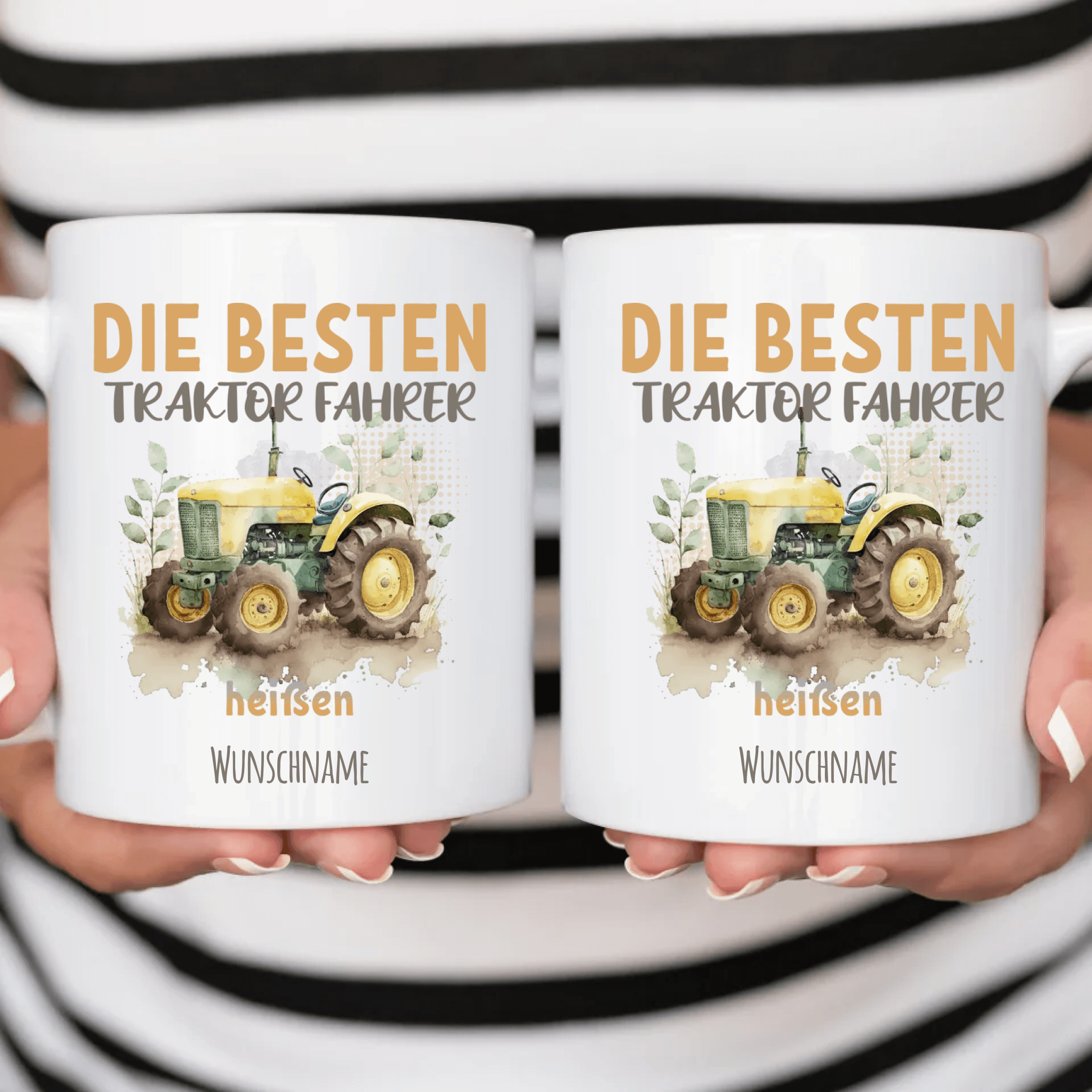 Die Besten Traktor Fahrer heißen - Personalisierte Tasse - Kaffeebecher24