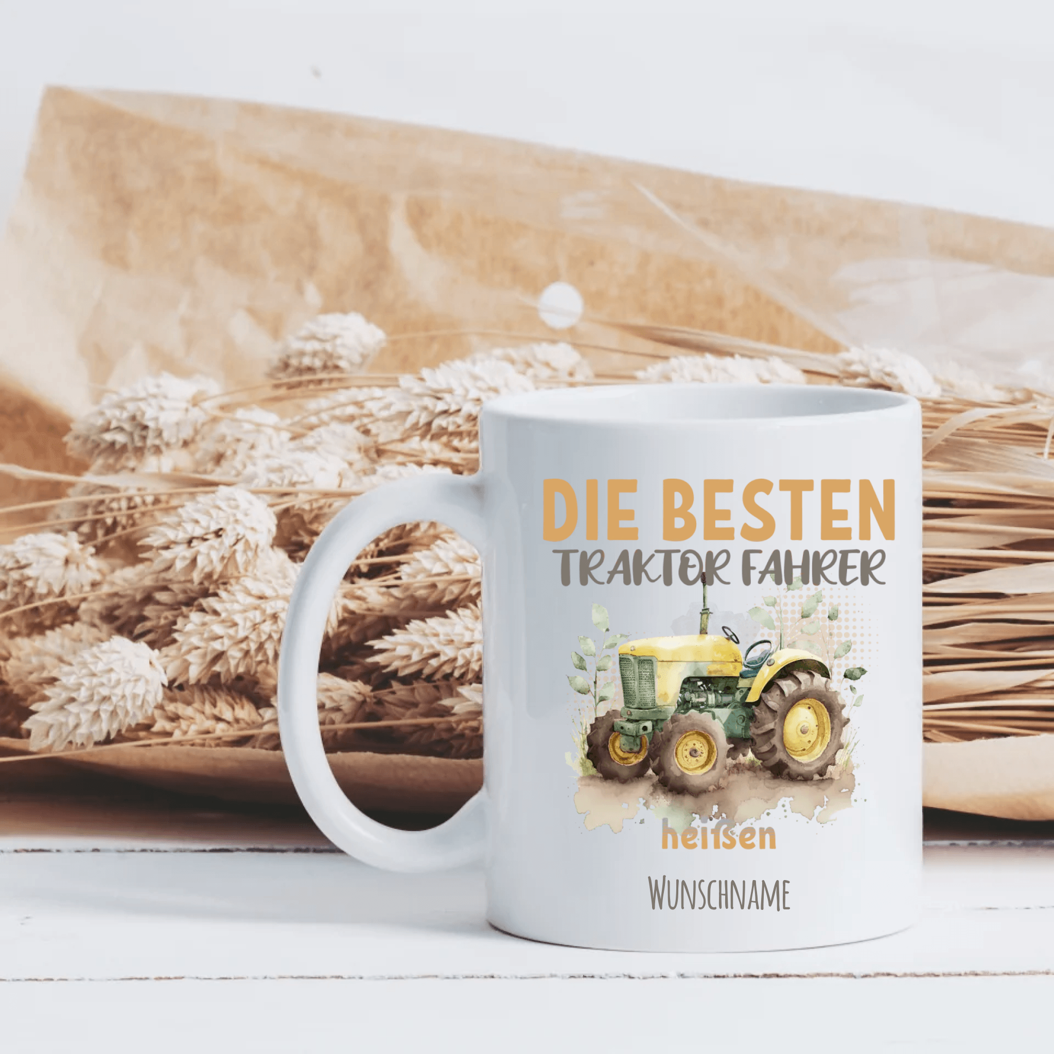 Die Besten Traktor Fahrer heißen - Personalisierte Tasse - Kaffeebecher24