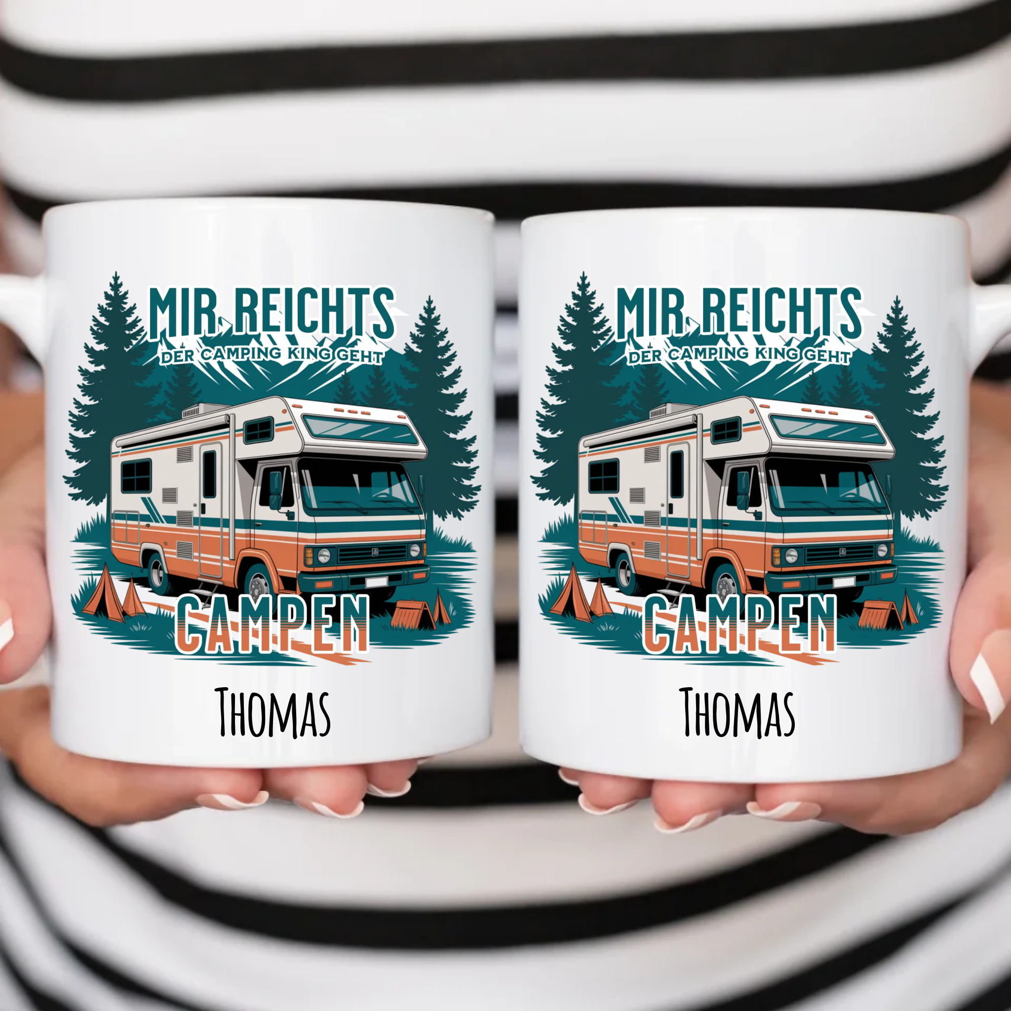 Camping-Tasse mit Name – „Mir reicht’s, ich geh campen“