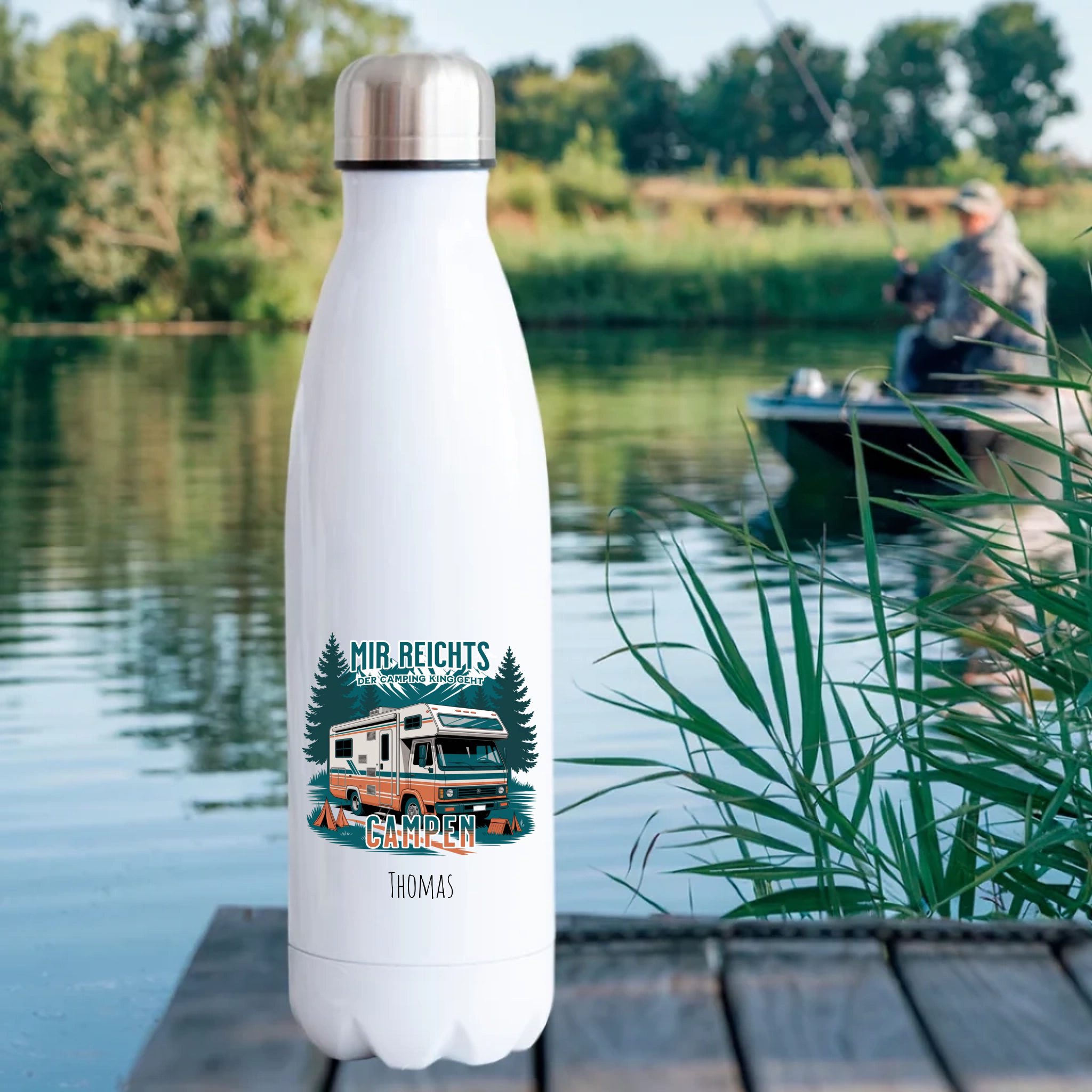 Camping Flasche mit Name – „Mir reicht’s, ich geh campen“