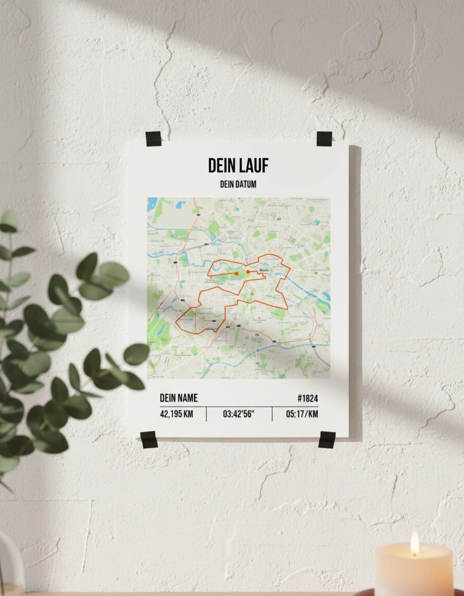 Personalisiertes Laufposter – Dein individueller Marathon- oder Laufstrecken-Print-1