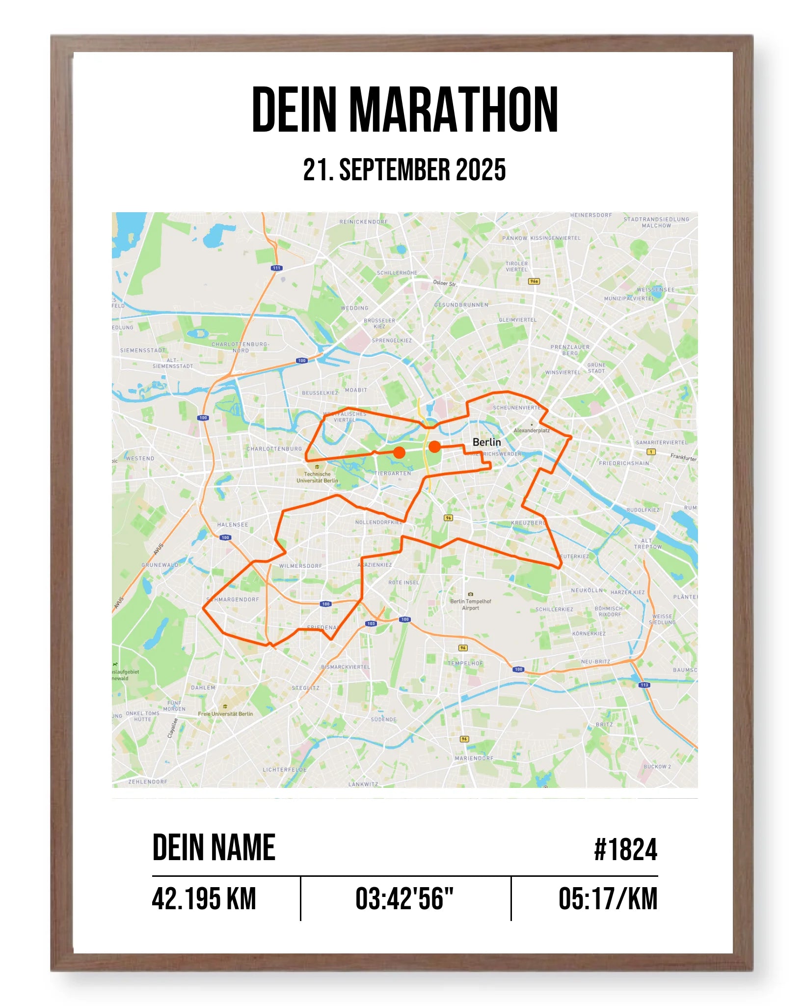 Rahmen - walnuss 30x40