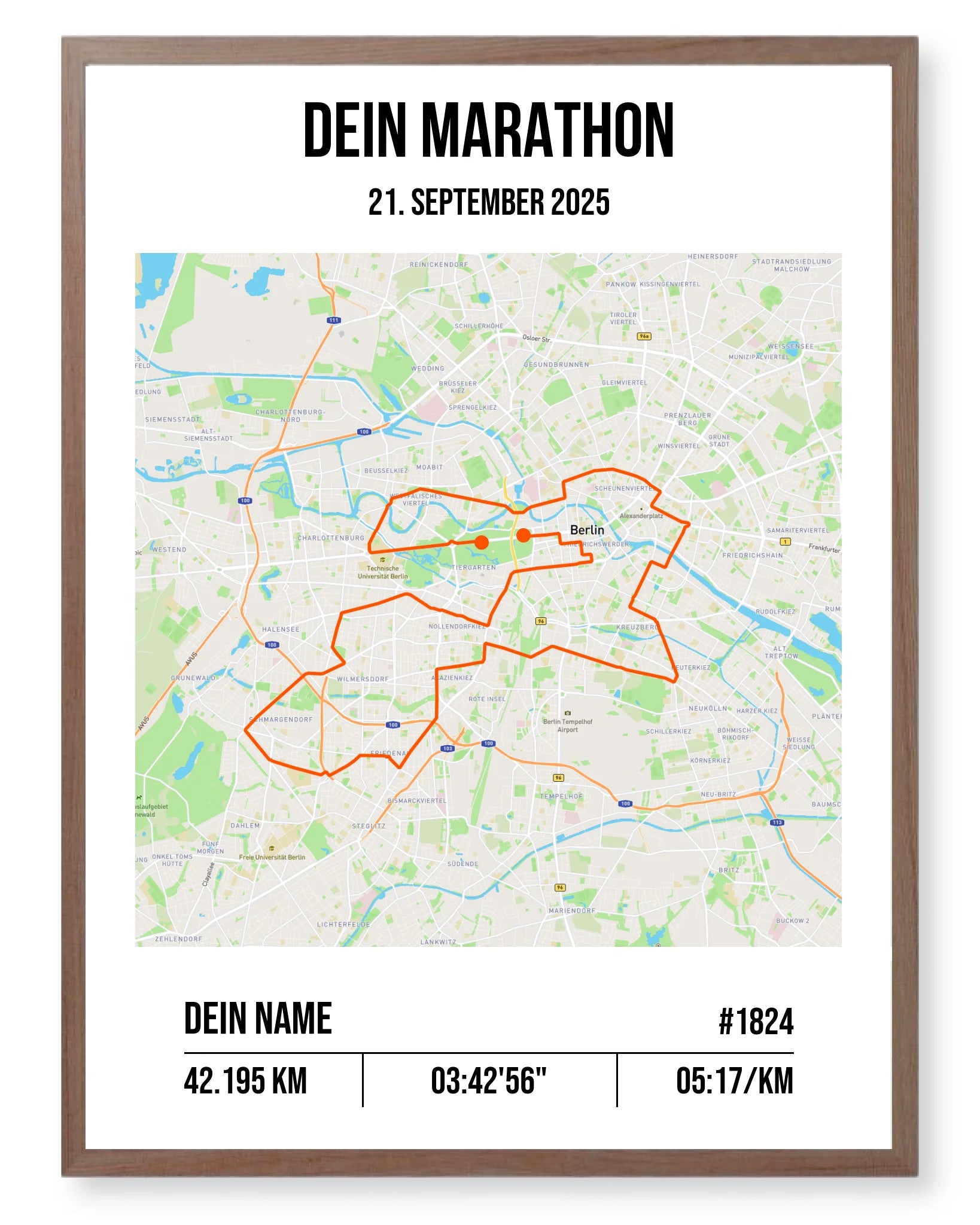 Rahmen - walnuss 60x80