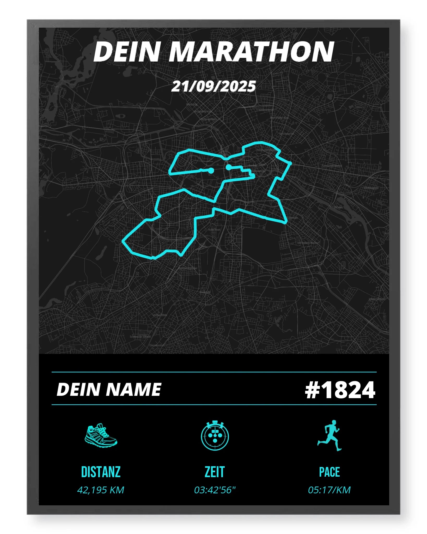 GPS Strecke als Poster – Dein persönliches Laufkunstwerk