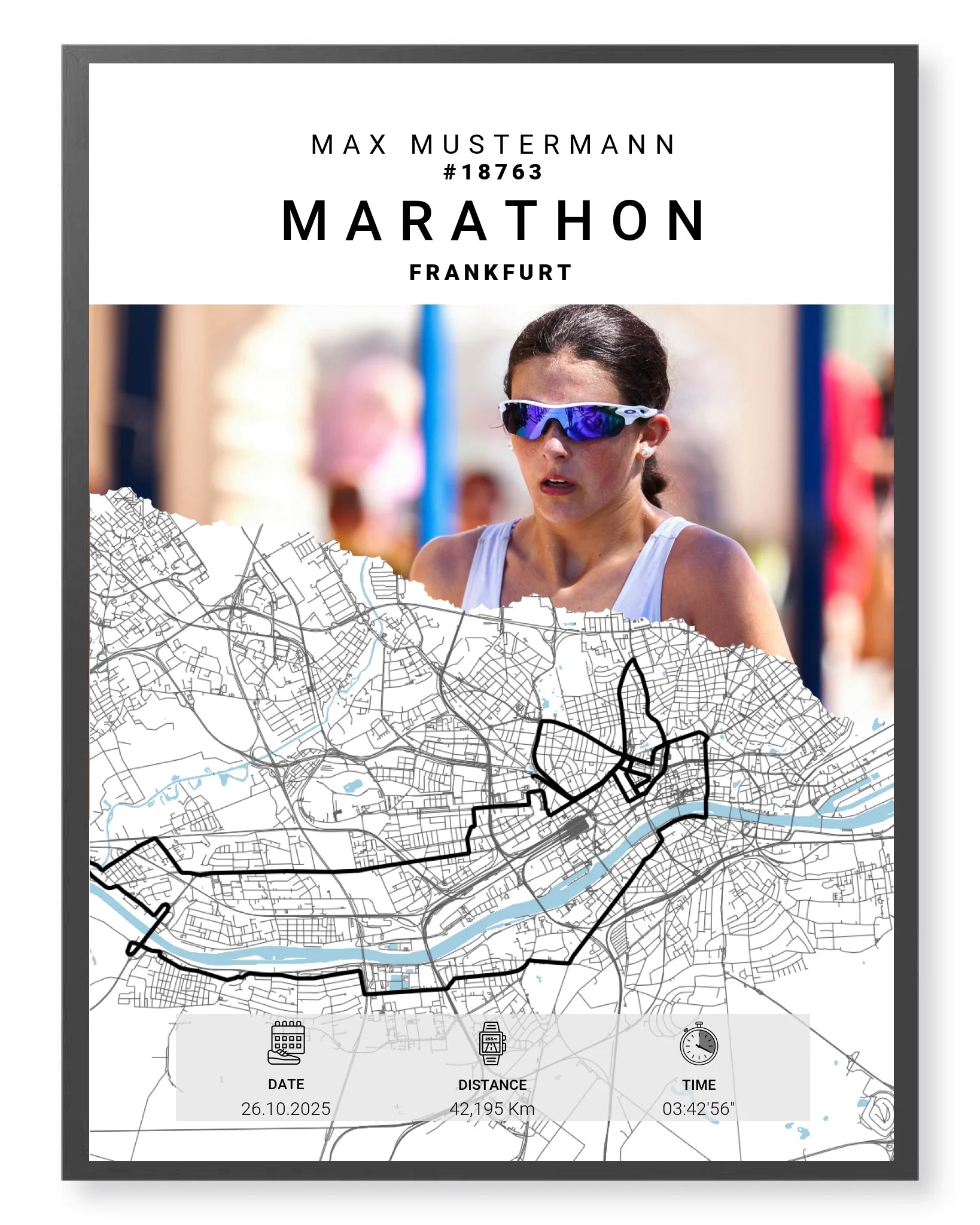 Frankfurt Marathon Poster – Personalisiertes Finisher Poster
