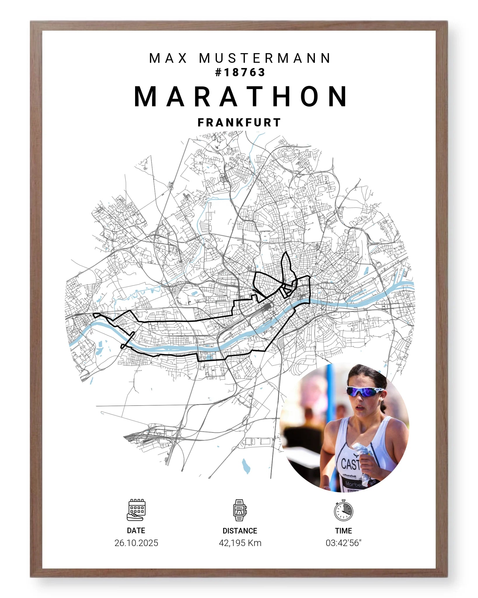 Rahmen - walnuss 30x40