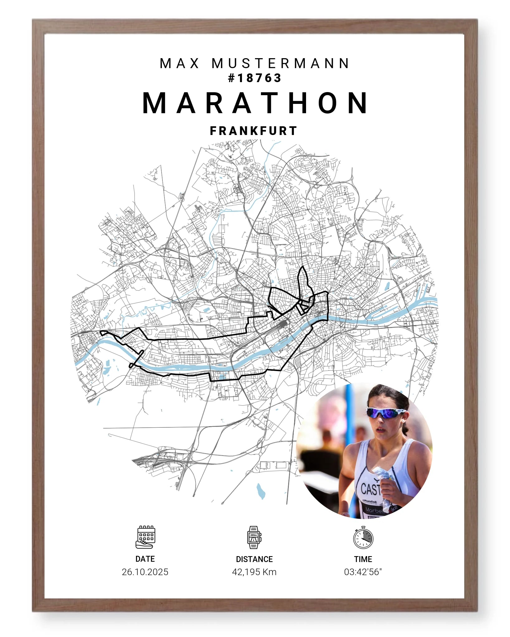 Rahmen - walnuss 60x80