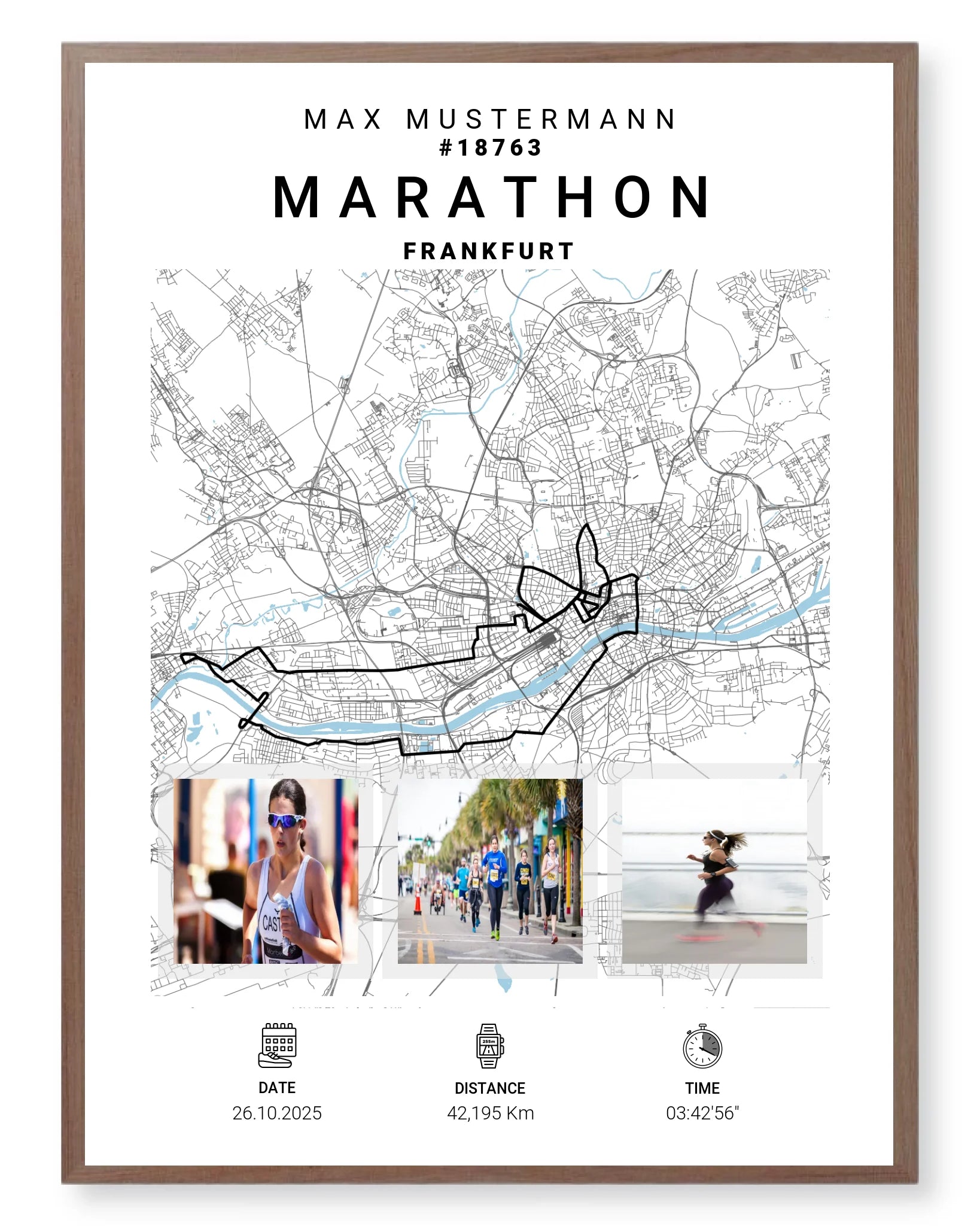 Rahmen - walnuss 30x40