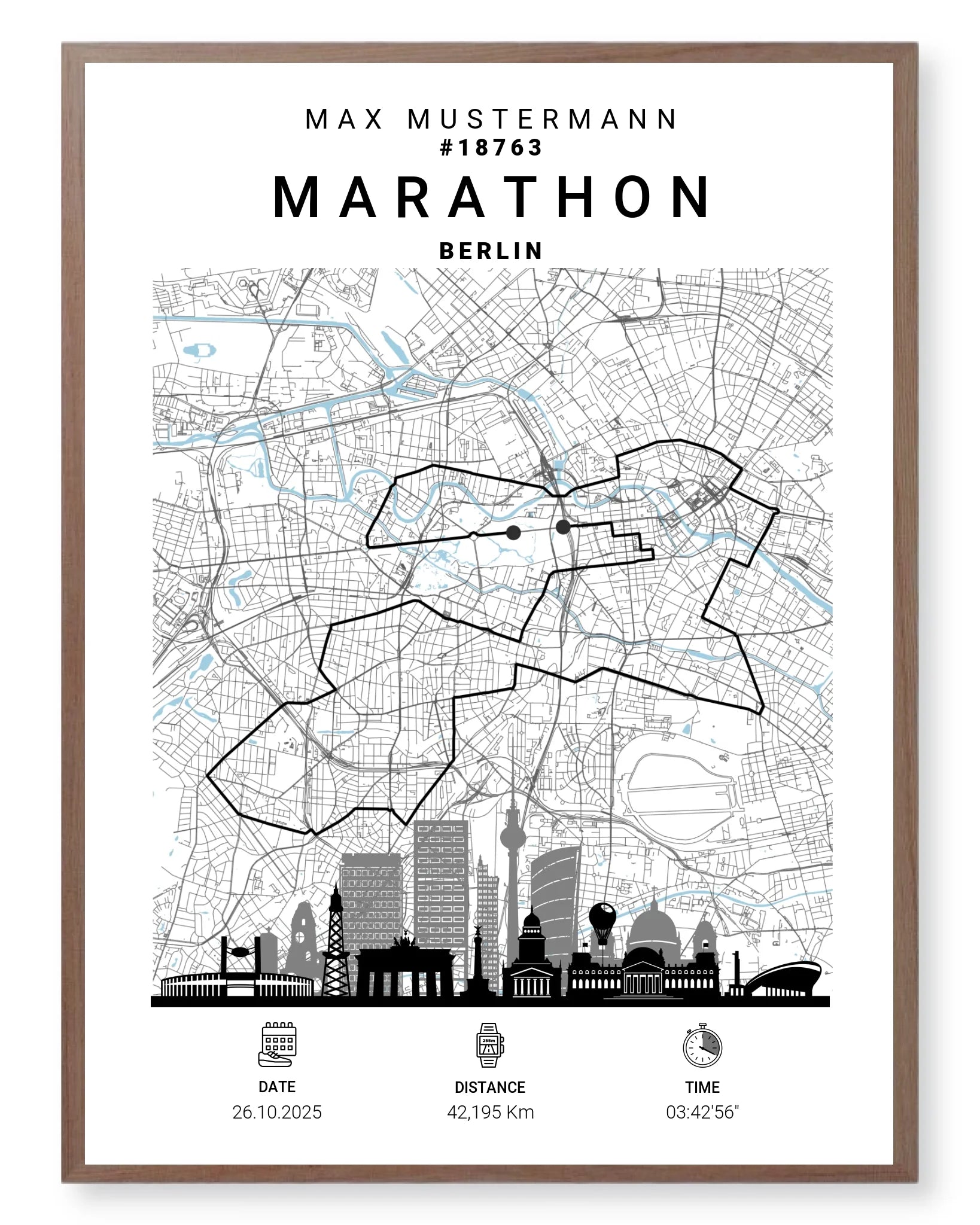 Rahmen - walnuss 30x40