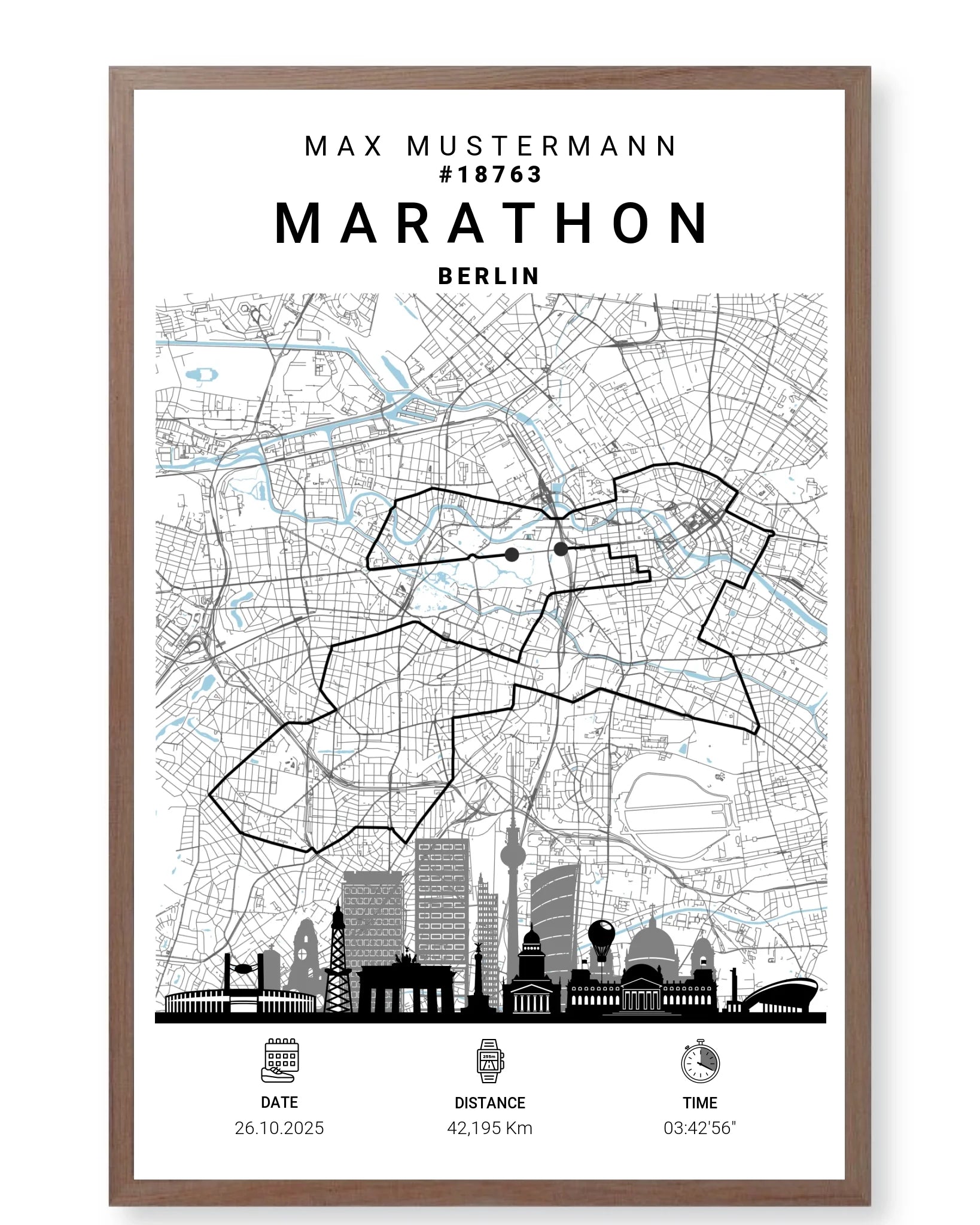 Rahmen - walnuss 40x60