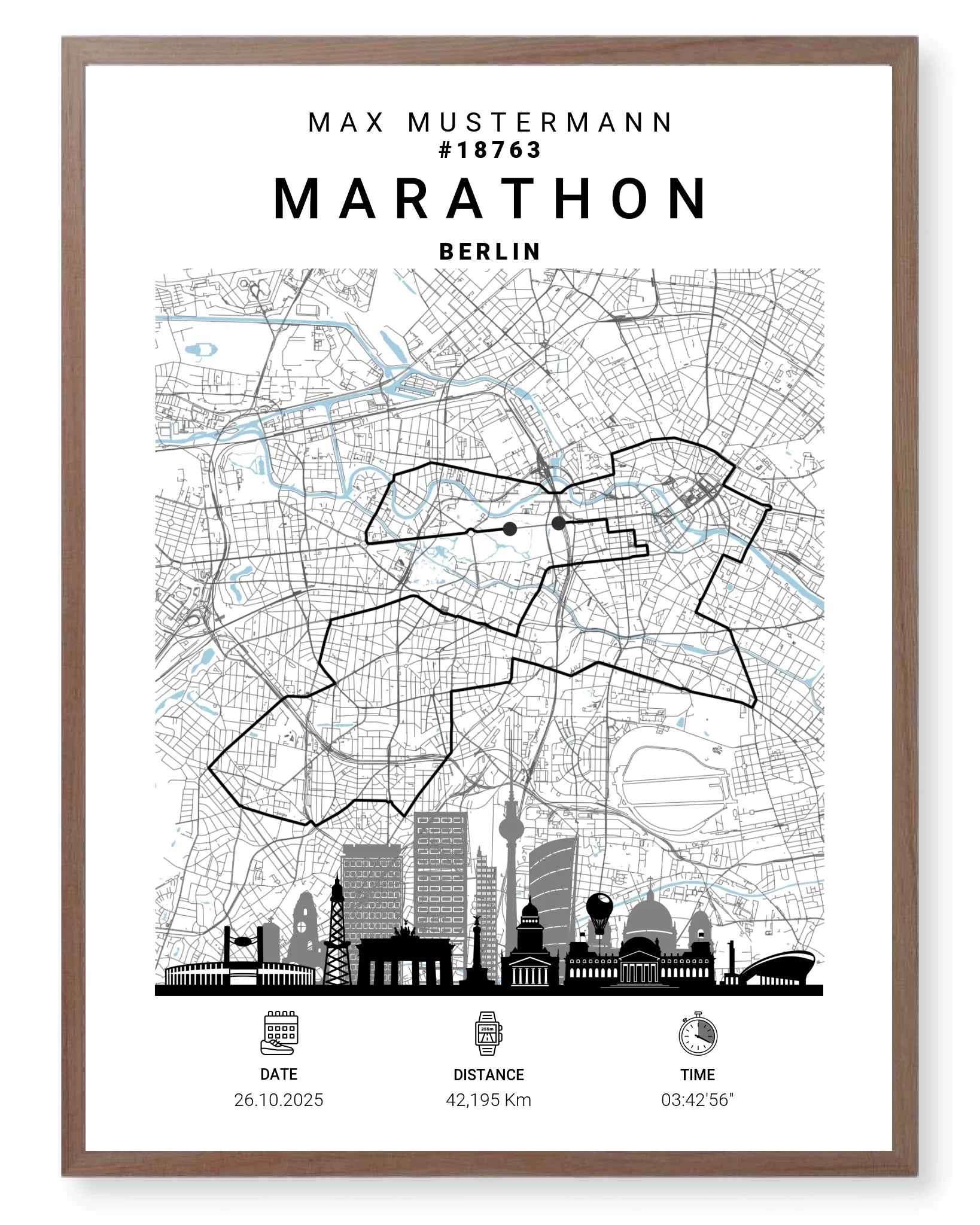 Rahmen - walnuss 60x80