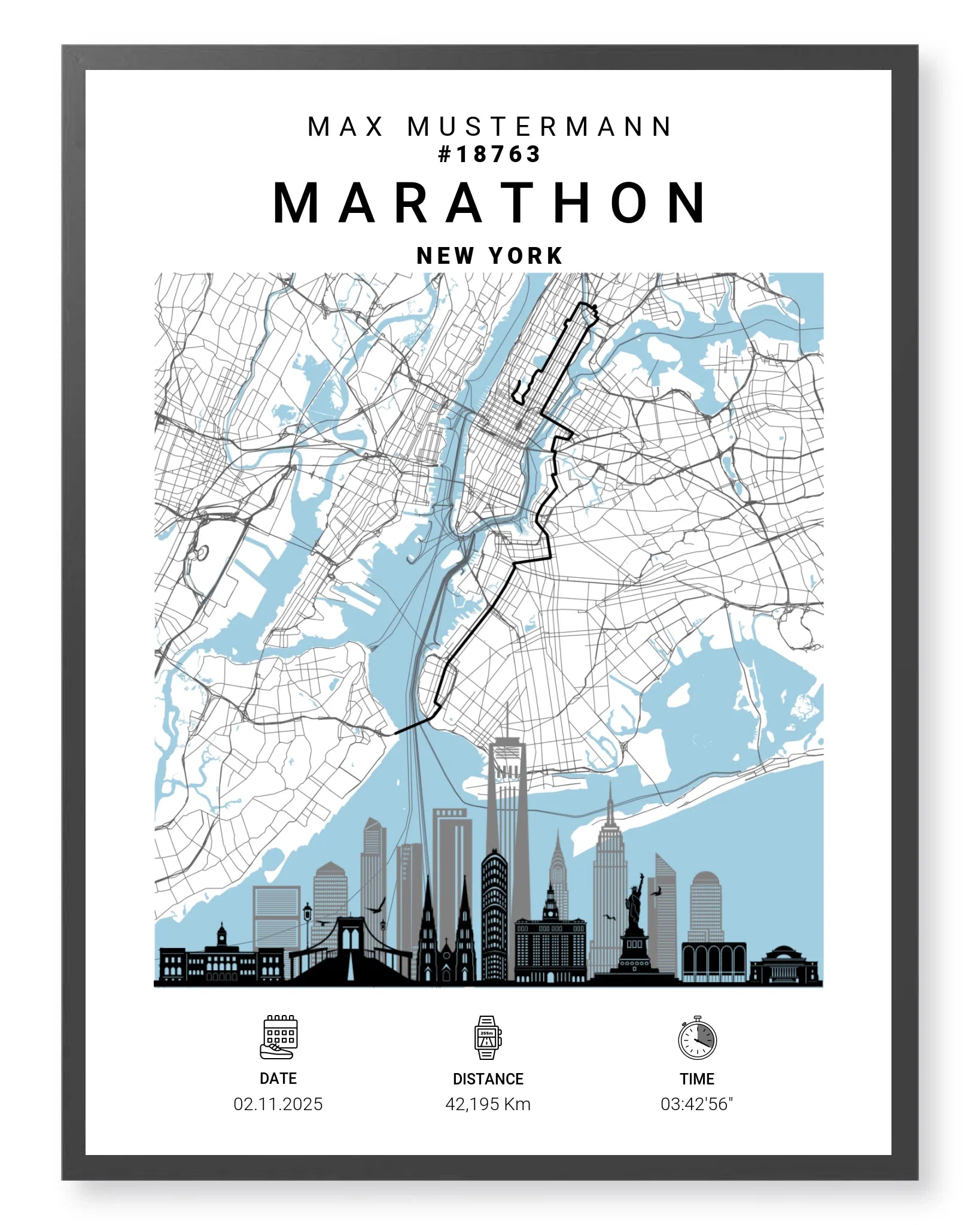 Rahmen - schwarz 60x80