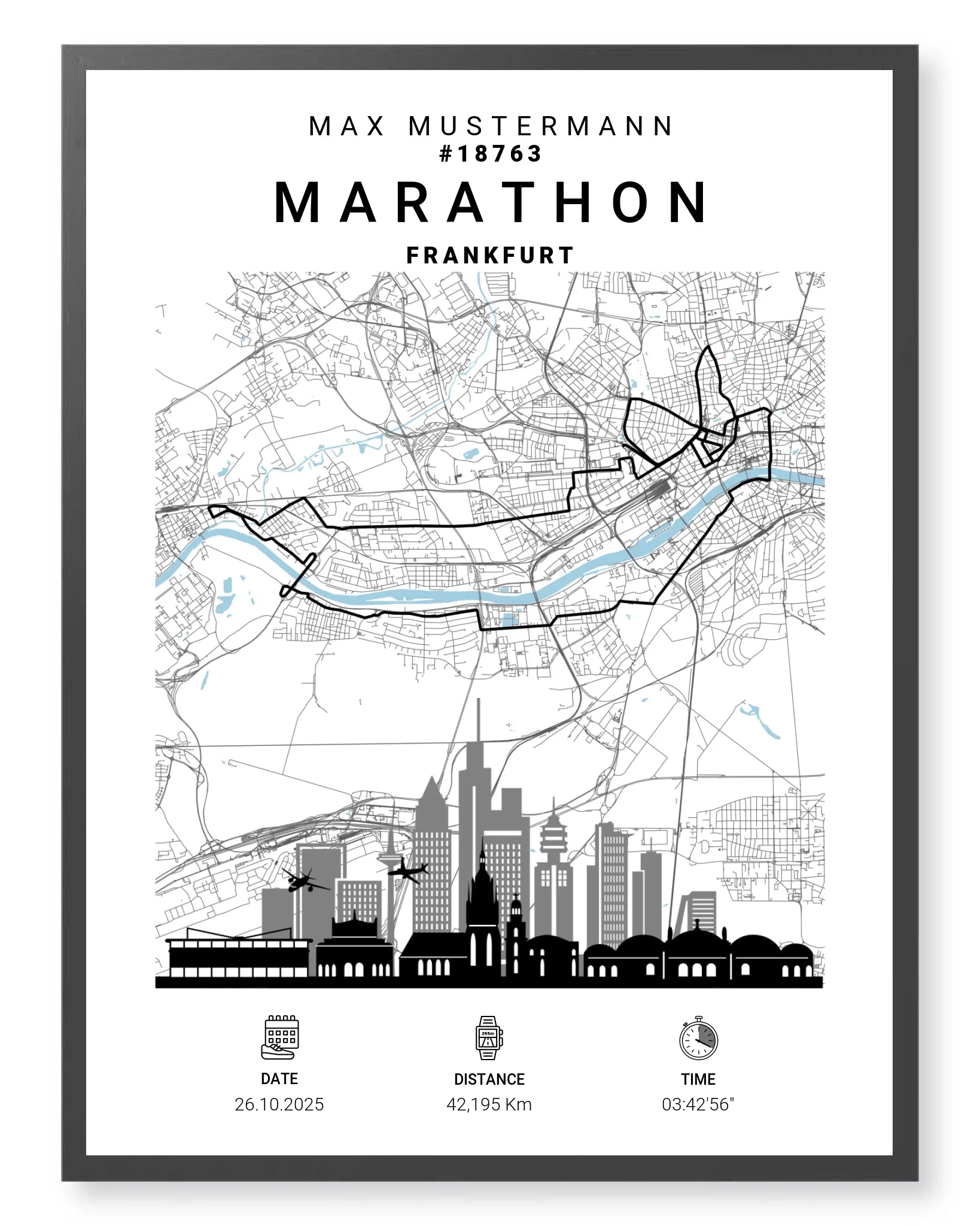 Rahmen - schwarz 60x80