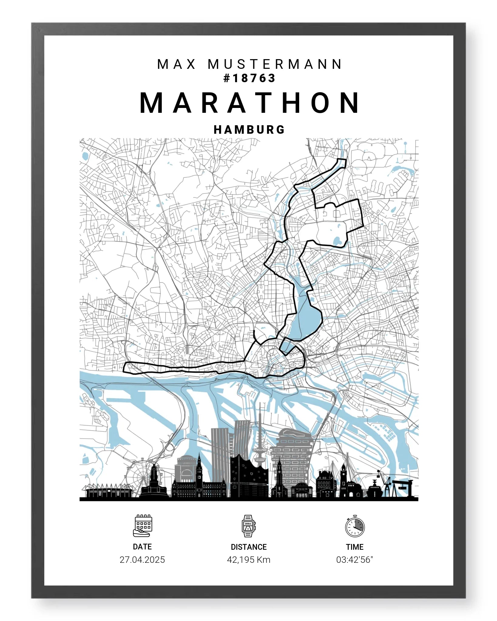 Rahmen - schwarz 60x80