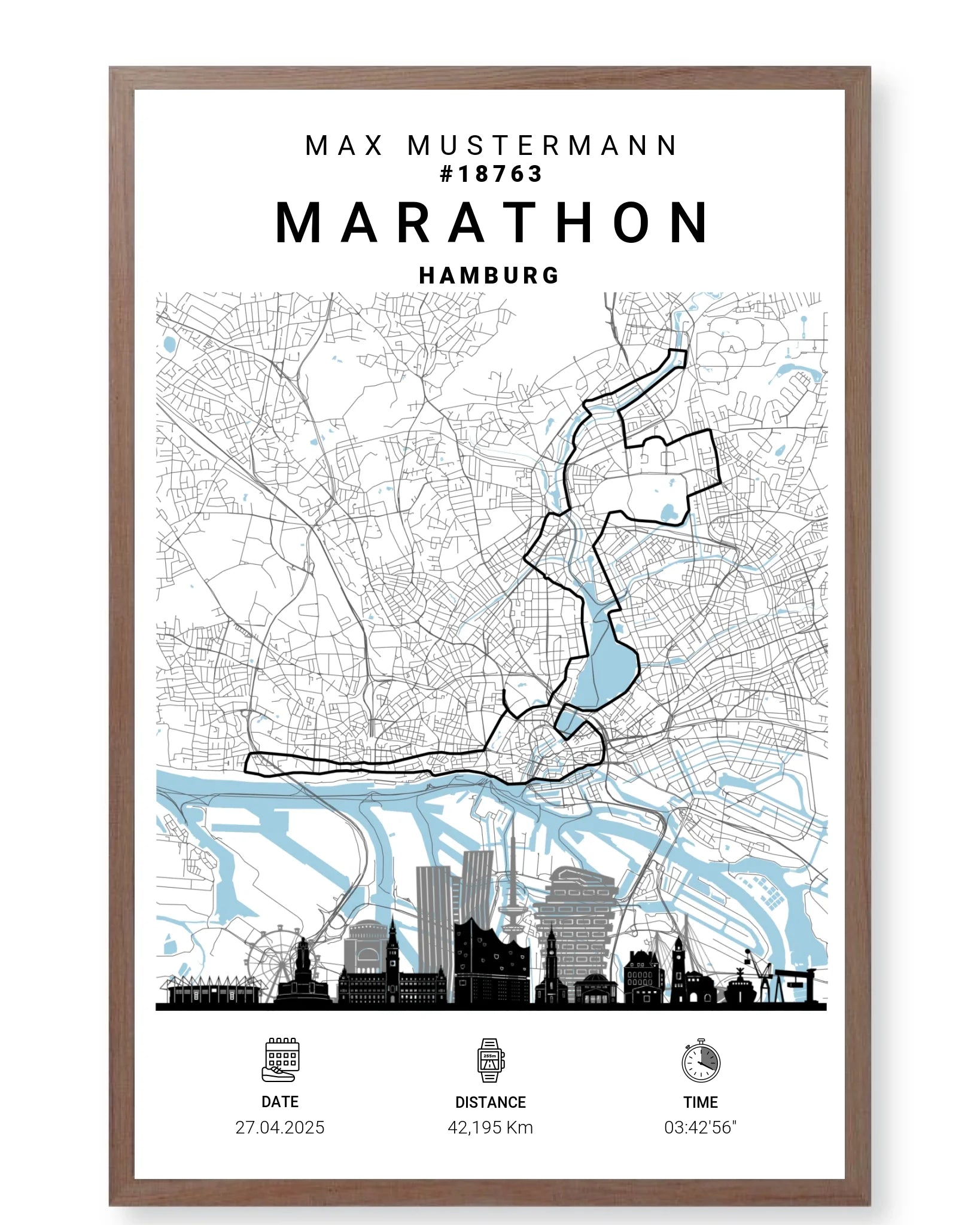 Rahmen - walnuss 40x60