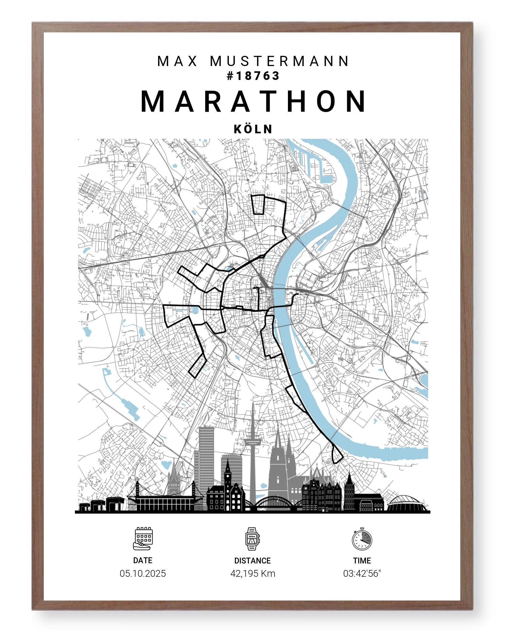 Rahmen - walnuss 30x40