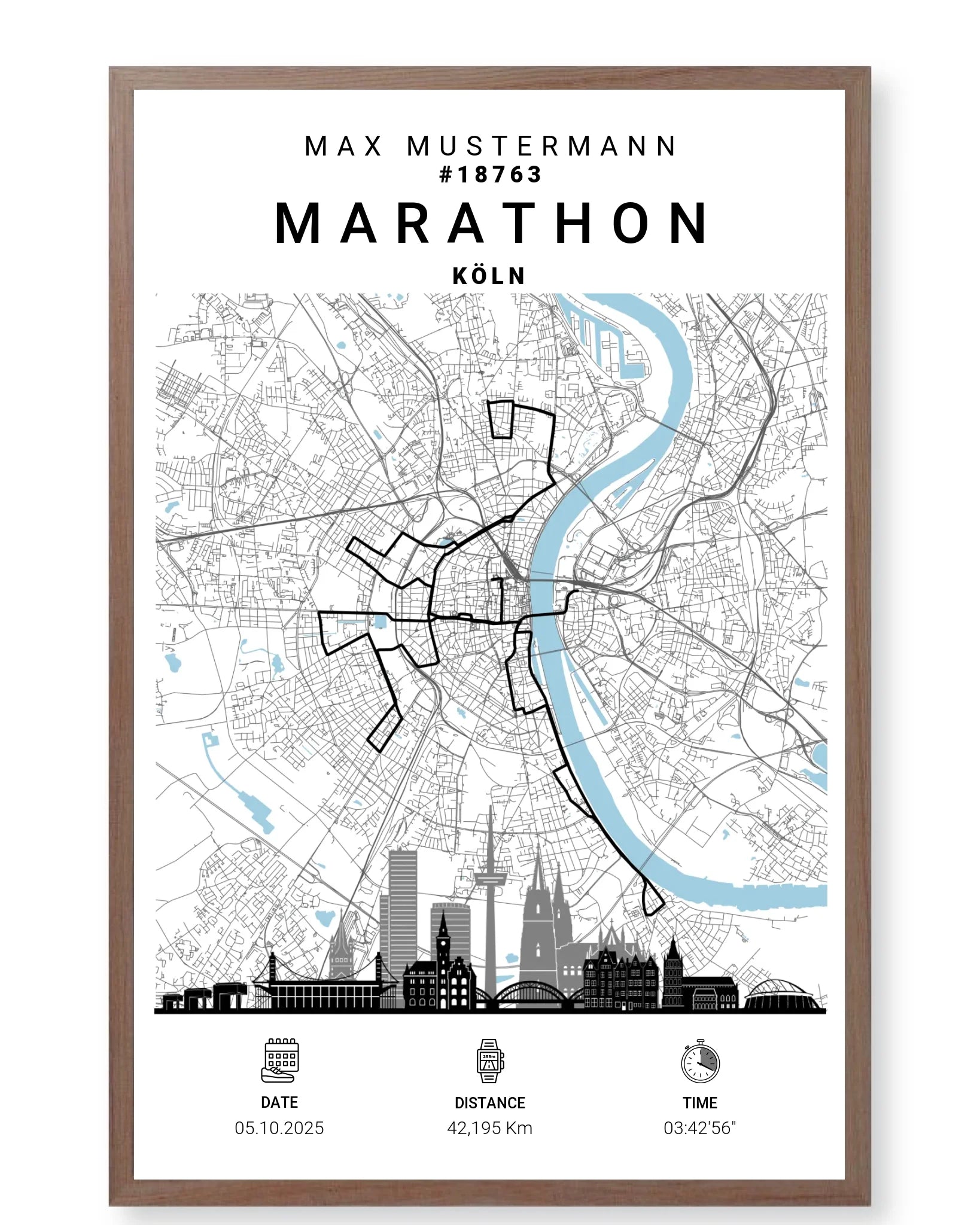 Rahmen - walnuss 40x60