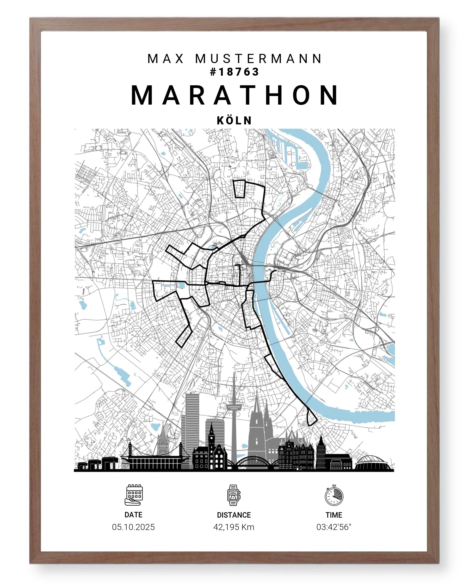 Rahmen - walnuss 60x80