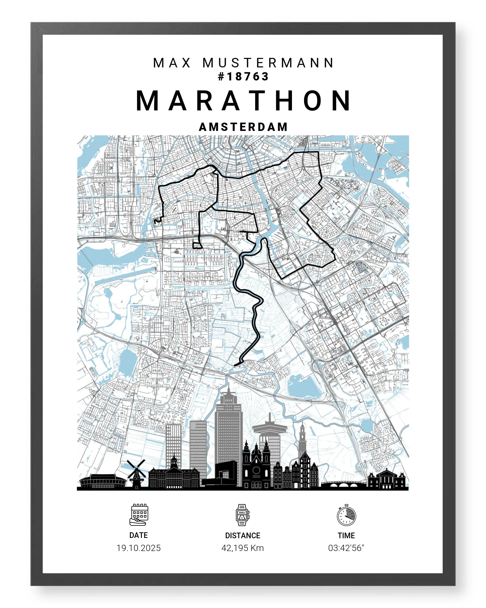 Rahmen - schwarz 60x80
