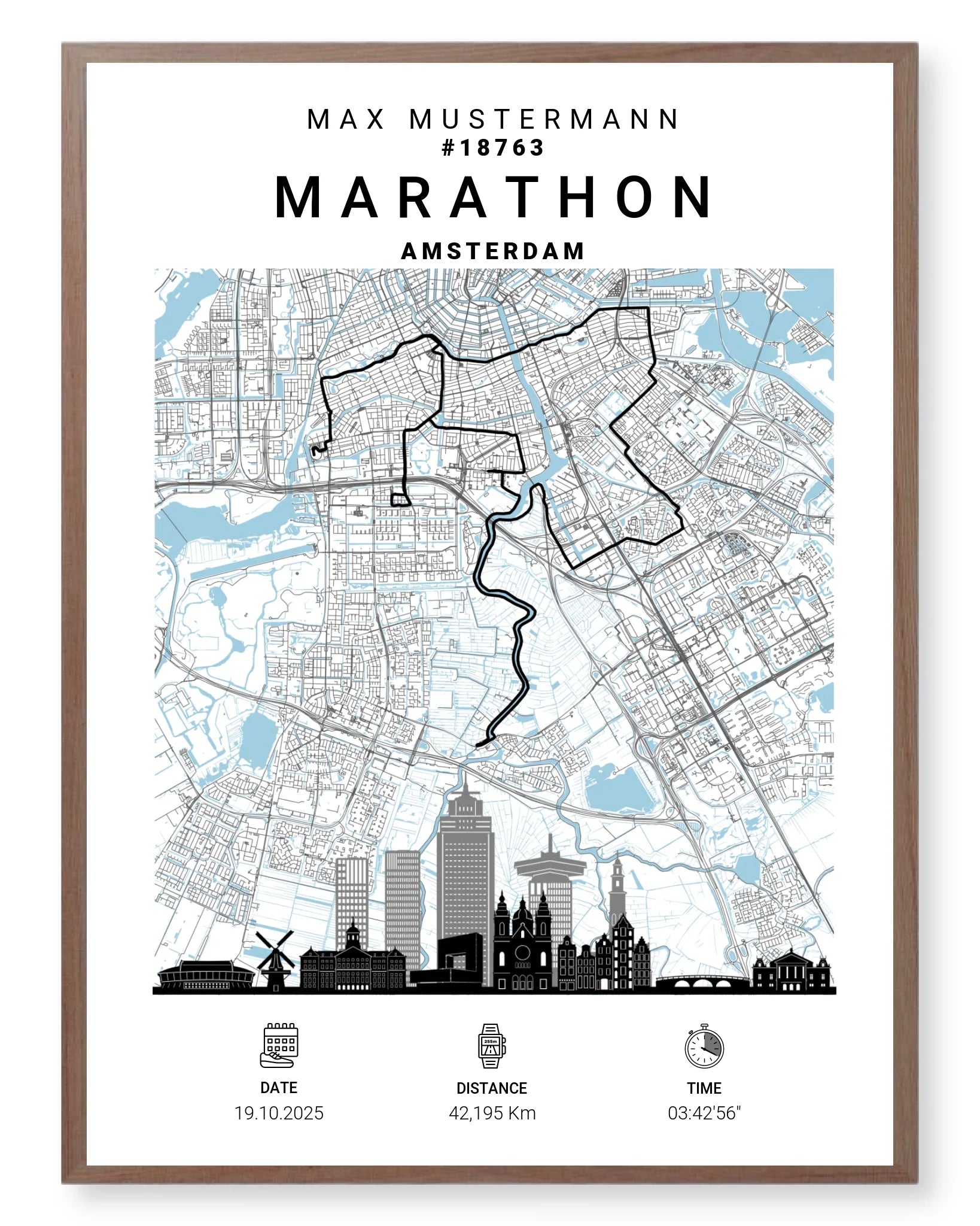 Rahmen - walnuss 30x40