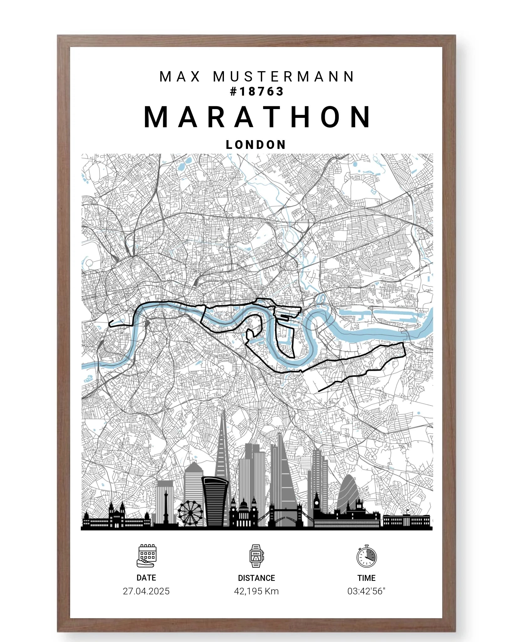 Rahmen - walnuss 40x60