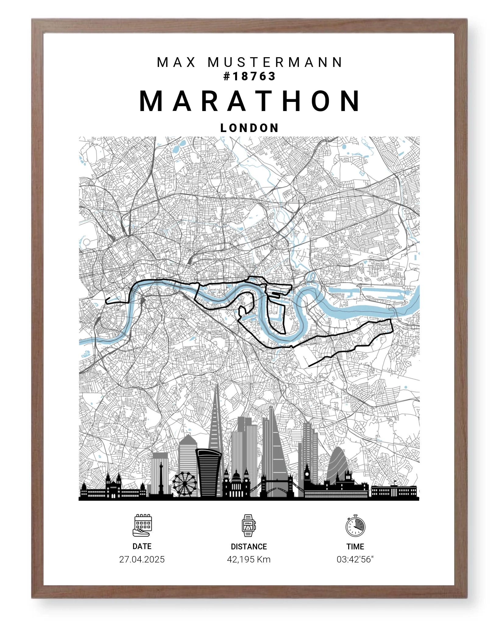 Rahmen - walnuss 60x80