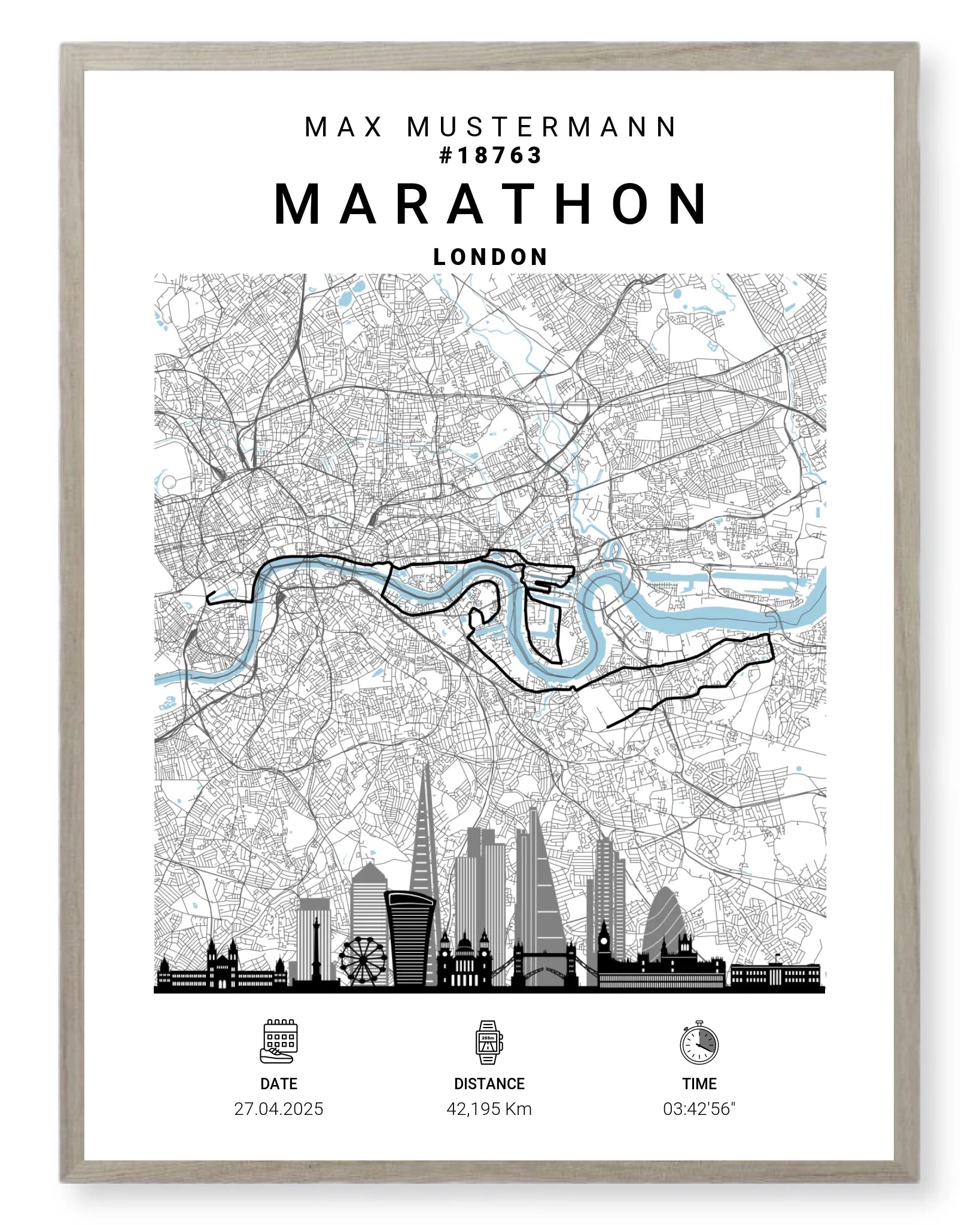 Rahmen - eiche 60x80