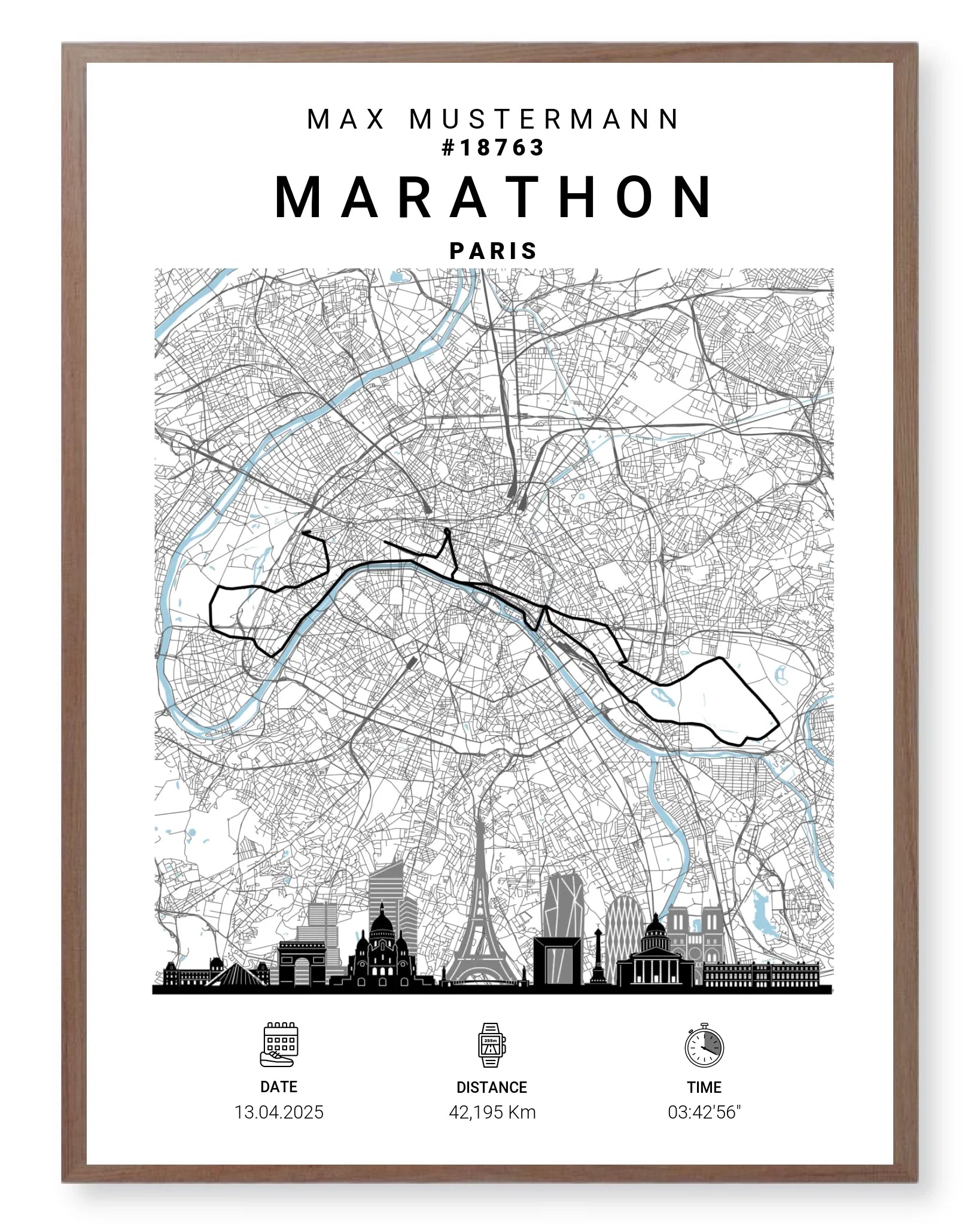 Rahmen - walnuss 30x40