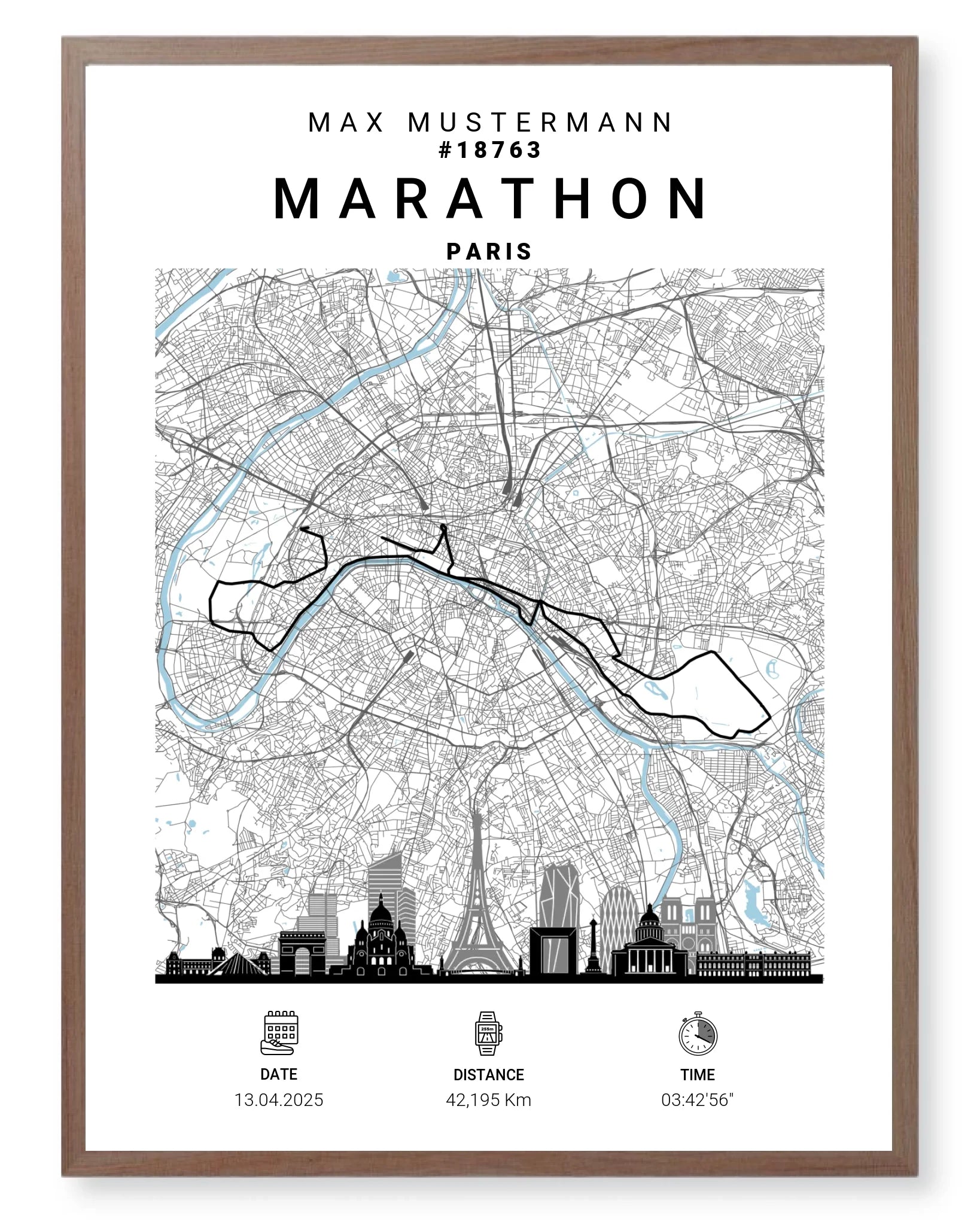 Rahmen - walnuss 60x80