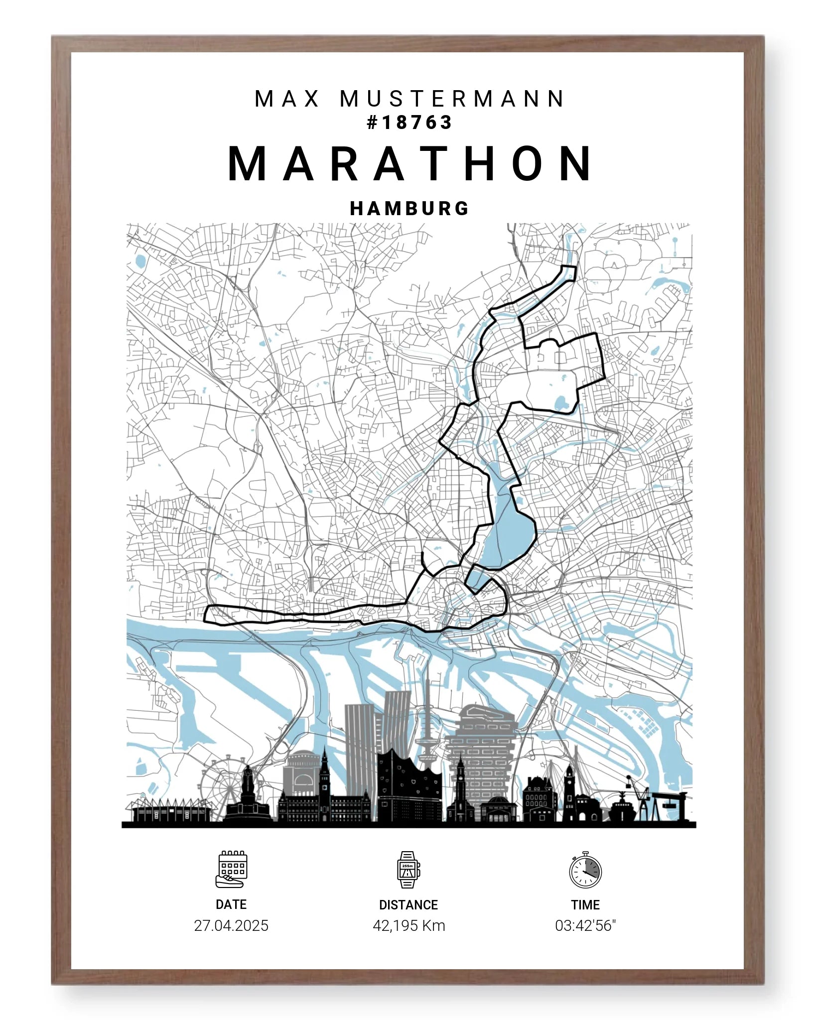 Rahmen - walnuss 30x40