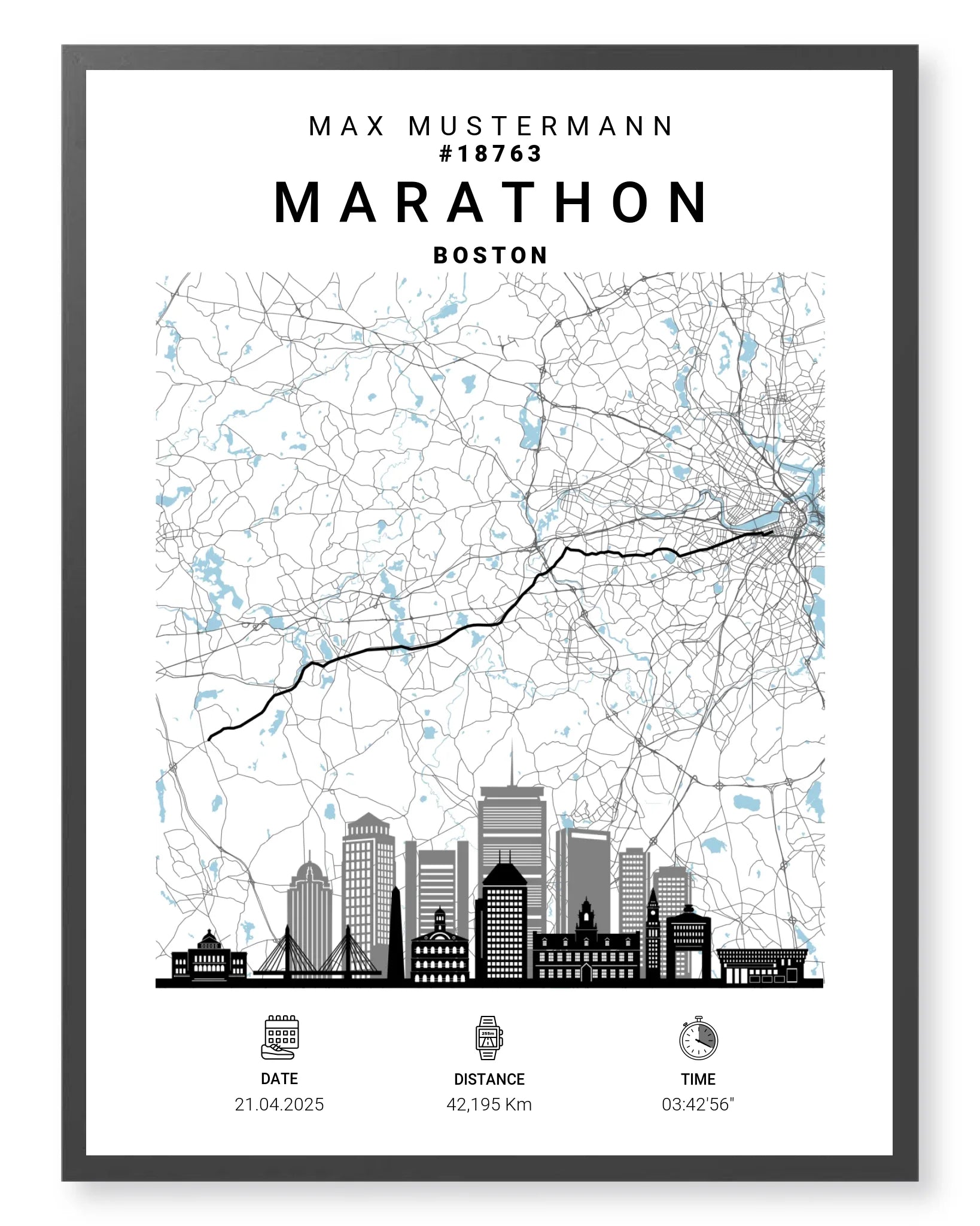 Rahmen - schwarz 60x80