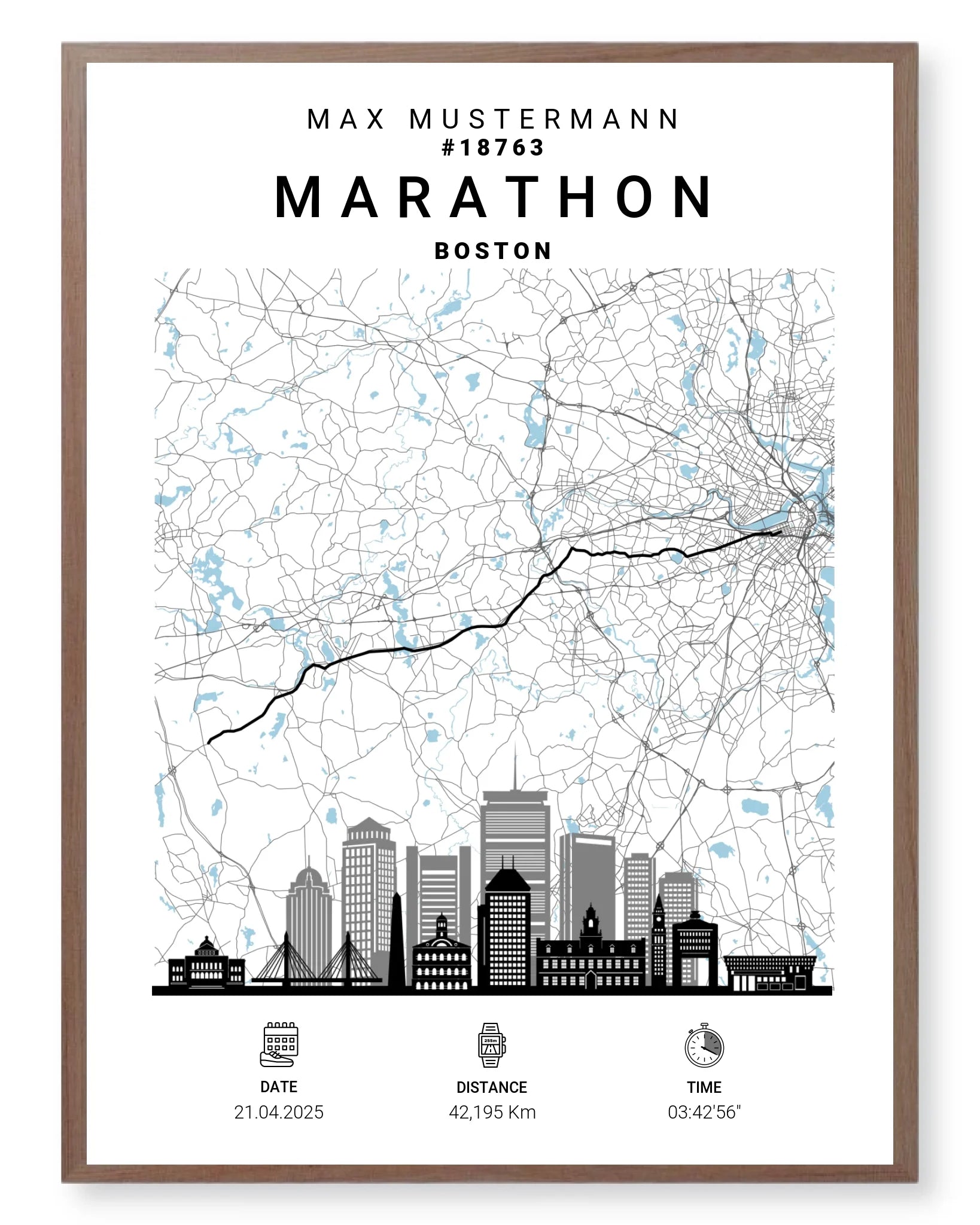 Rahmen - walnuss 30x40