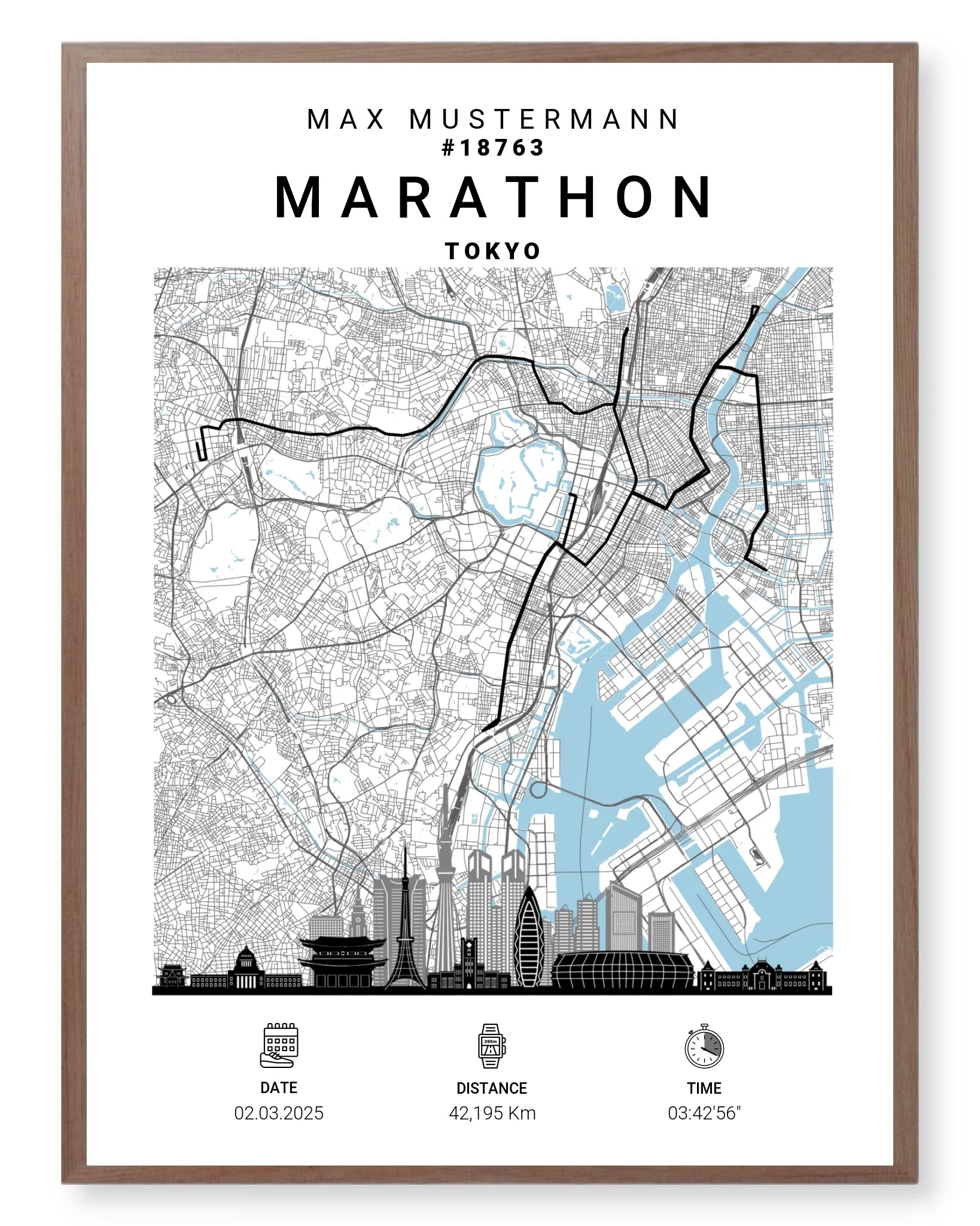 Rahmen - walnuss 30x40