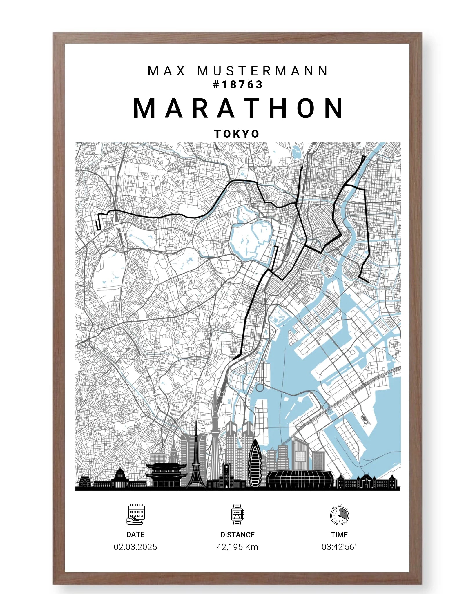 Rahmen - walnuss 40x60