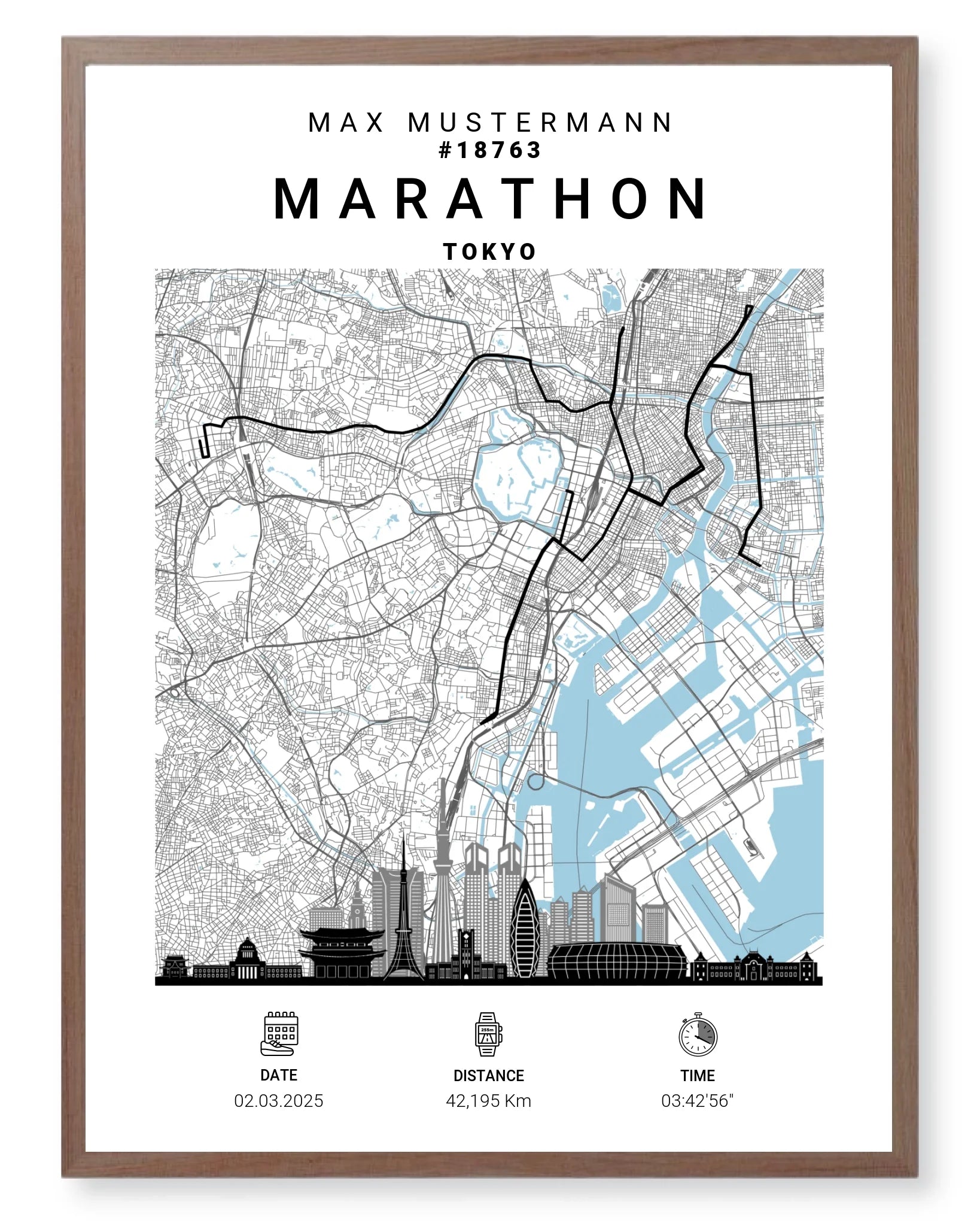 Rahmen - walnuss 60x80