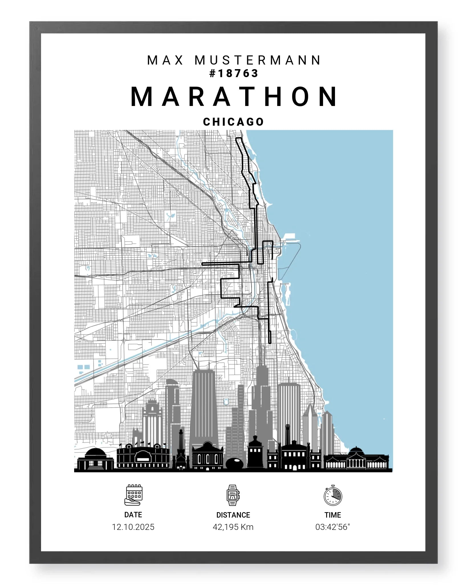 Rahmen - schwarz 60x80