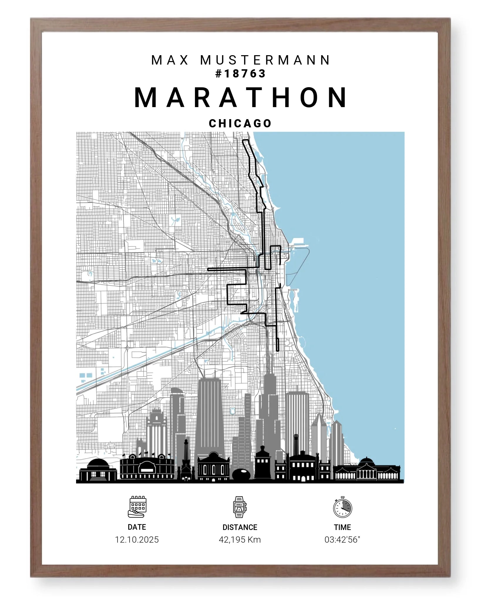 Rahmen - walnuss 60x80